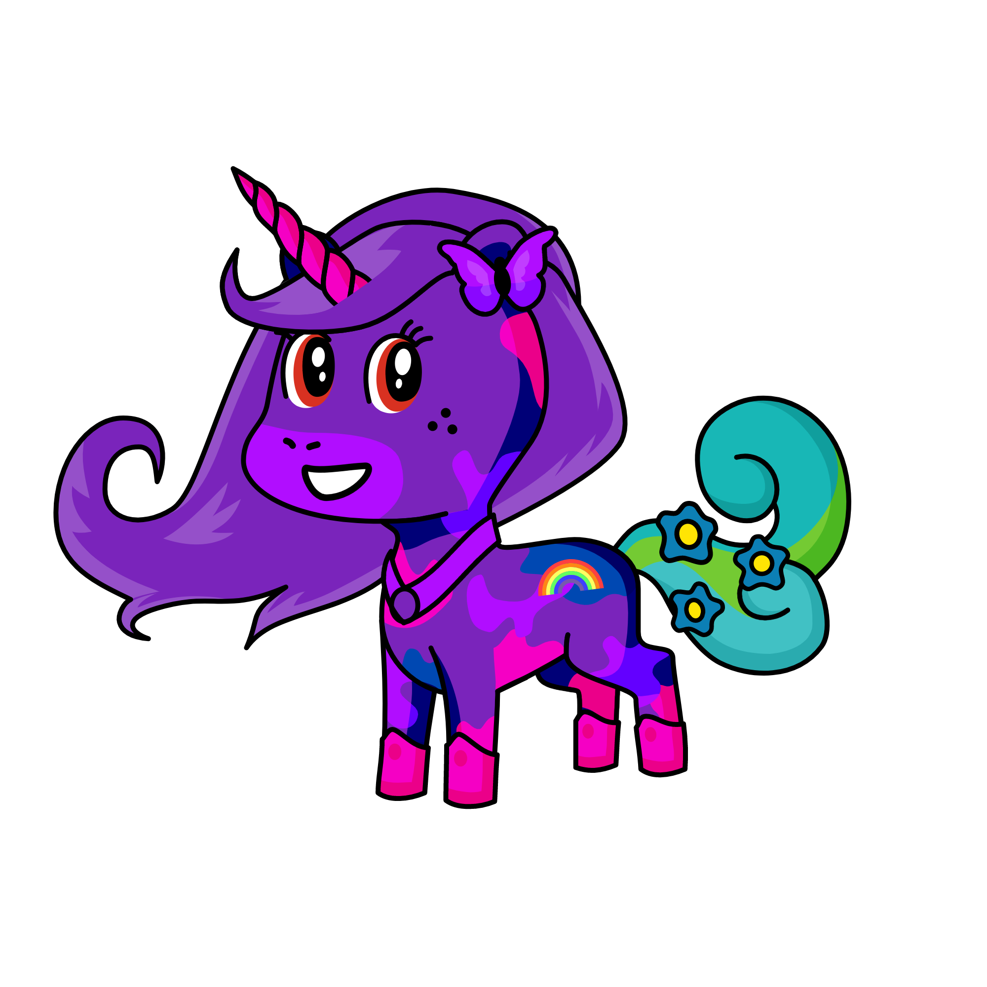 Sparkly, the unicorn