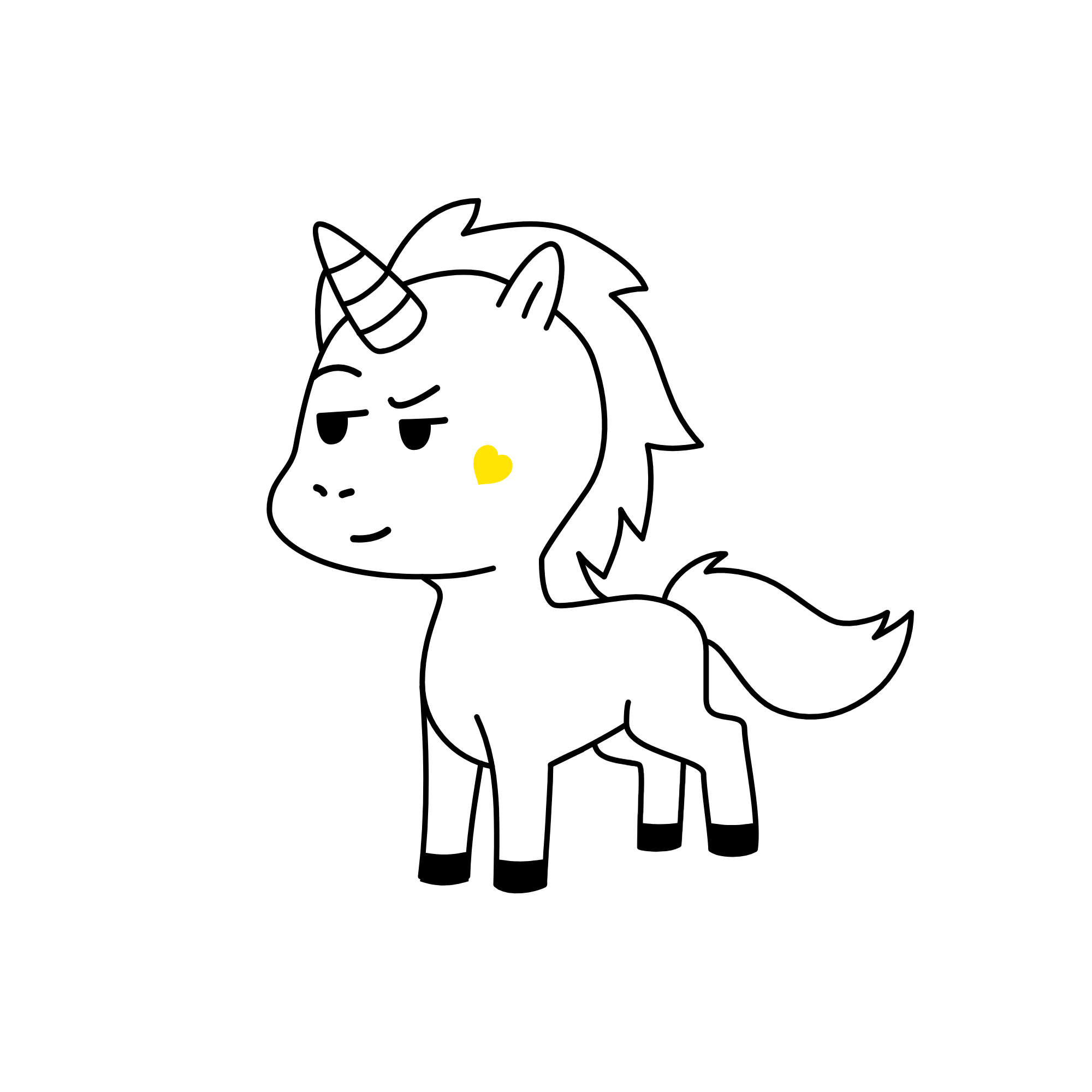White, the unicorn