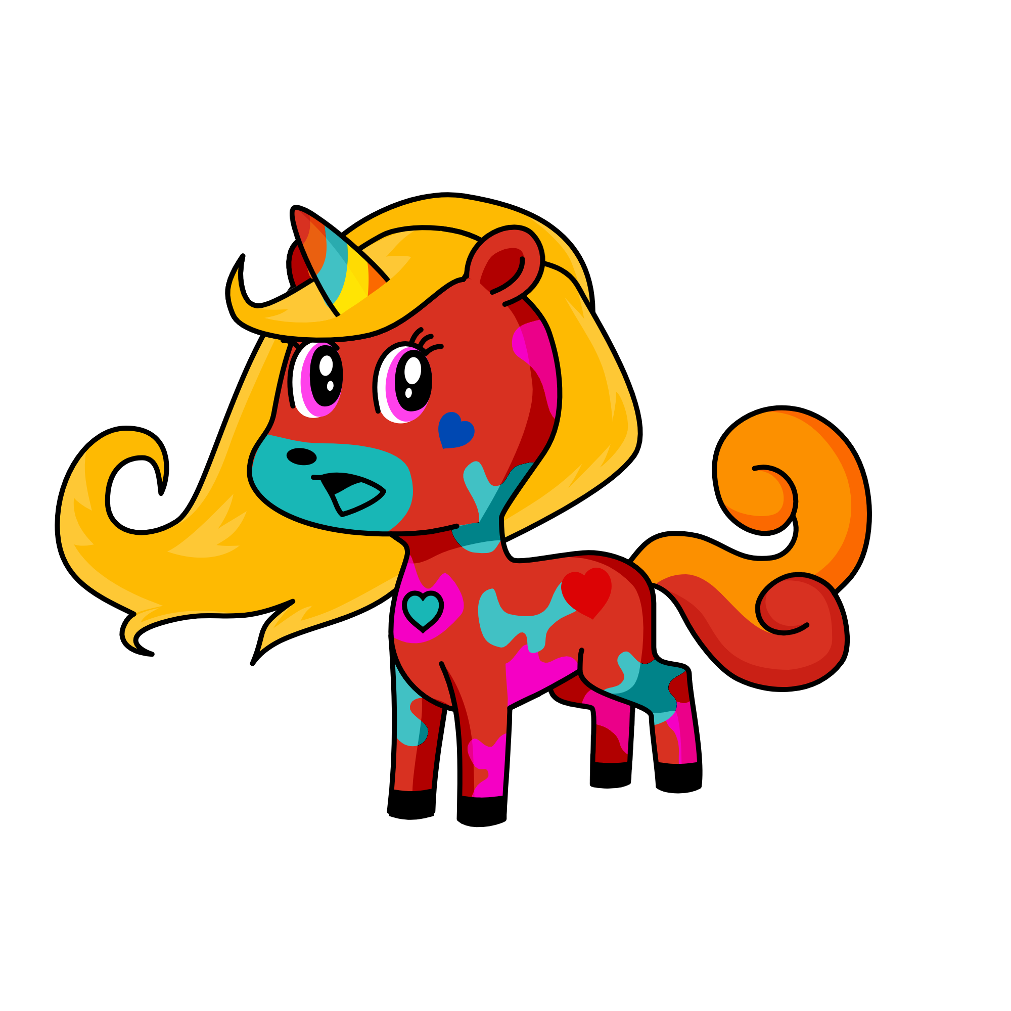 Orange, the unicorn