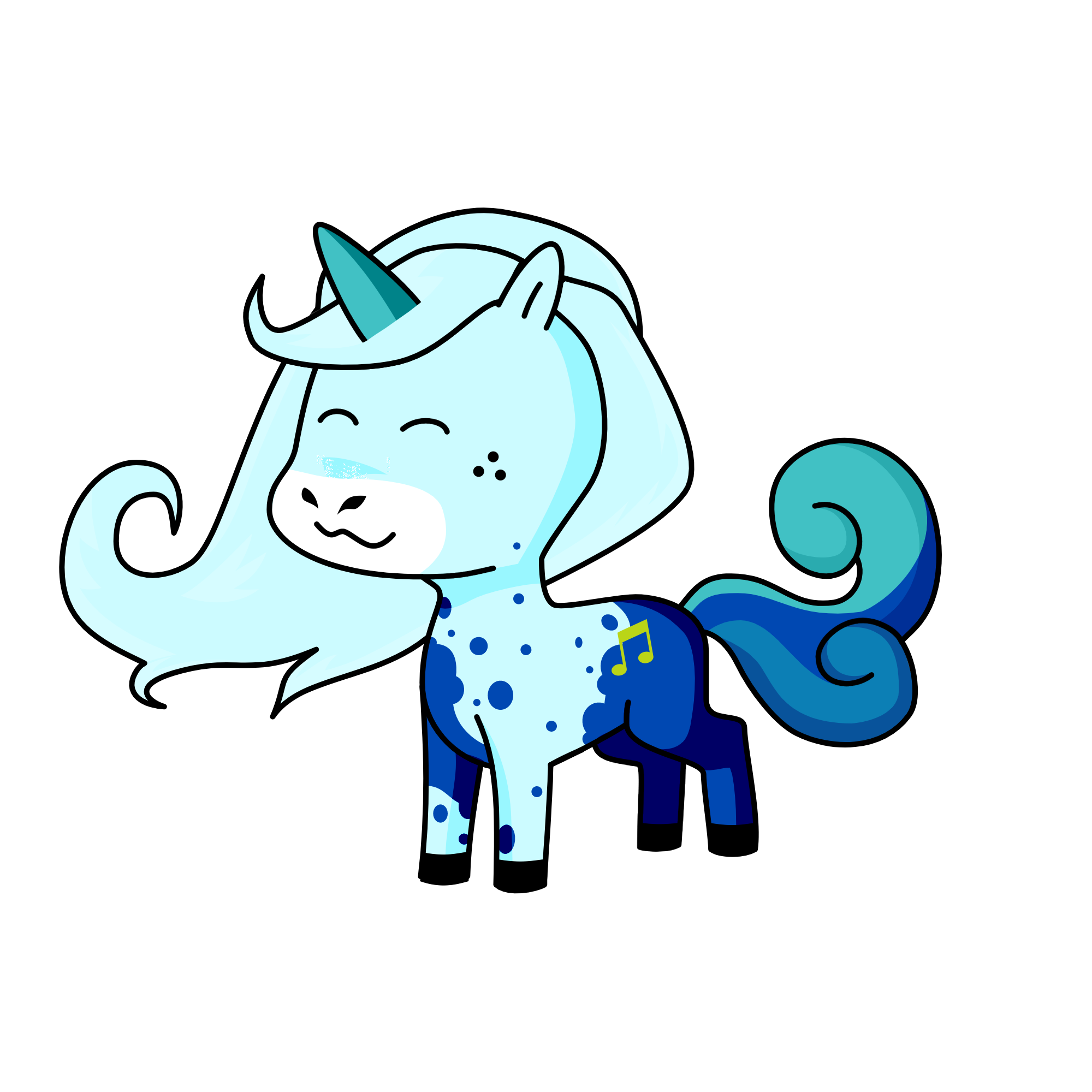 Blue, the unicorn