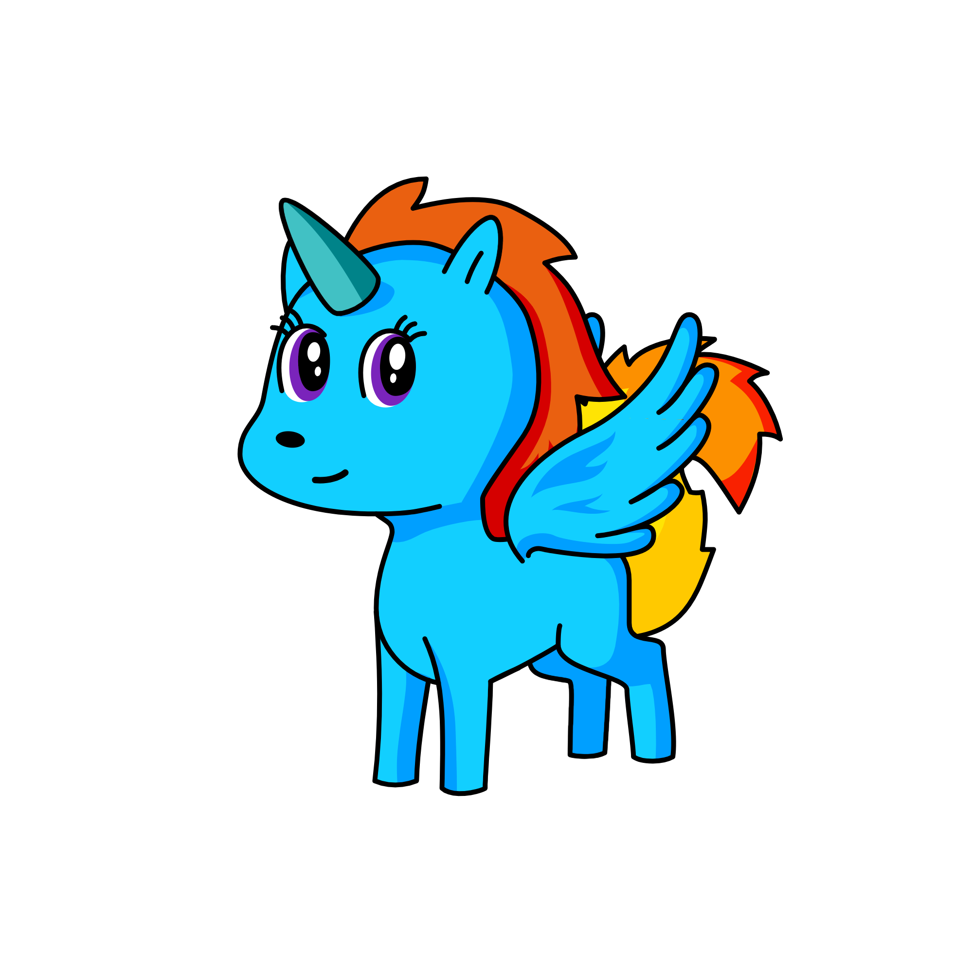 Rainbow dash, the unicorn