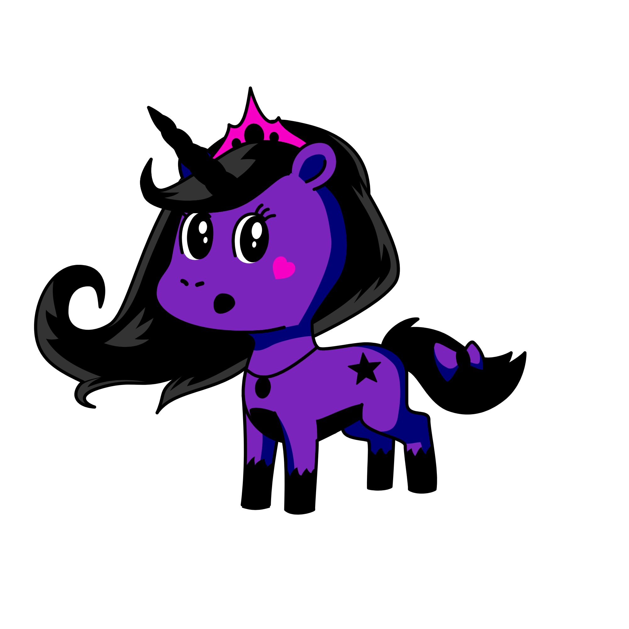 Black star, the unicorn