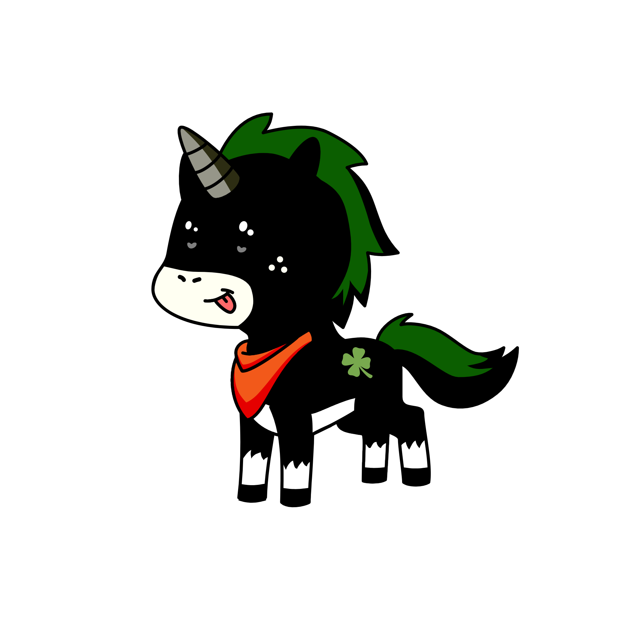 Blacky, the unicorn