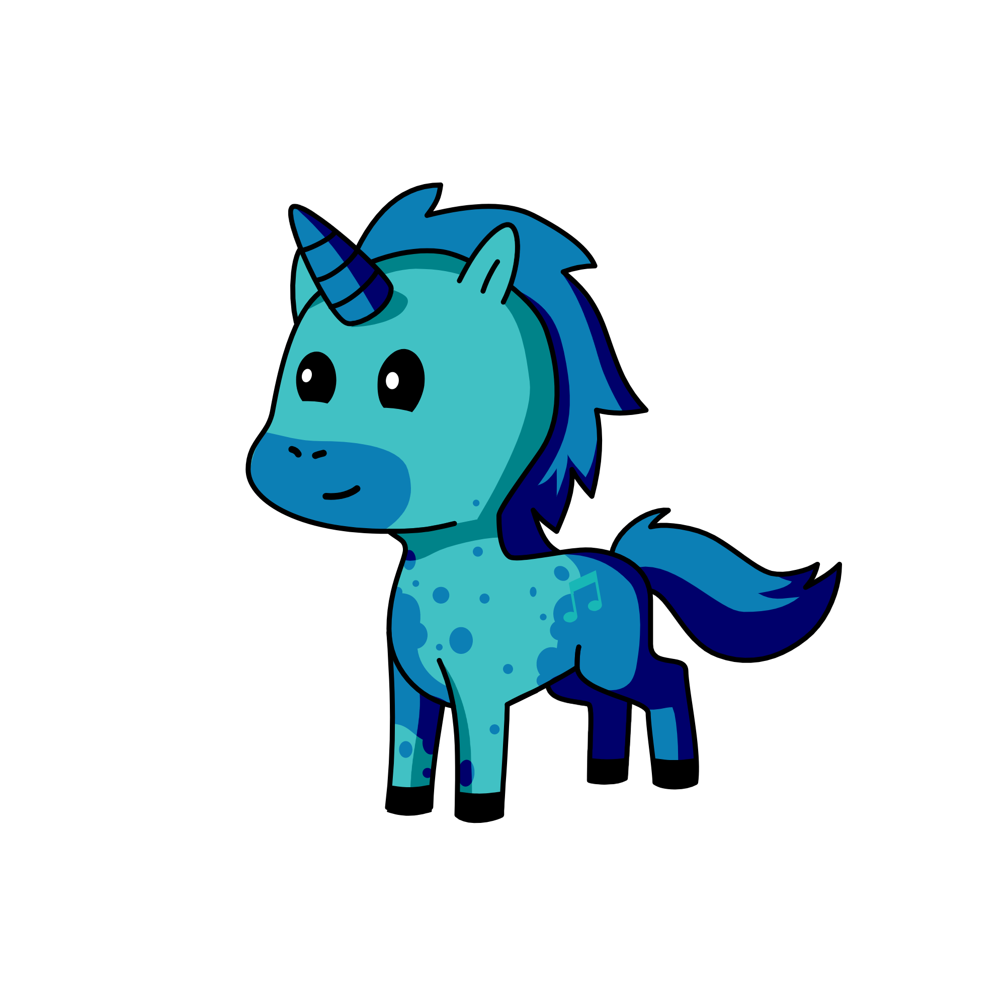 Blue Dash, the unicorn
