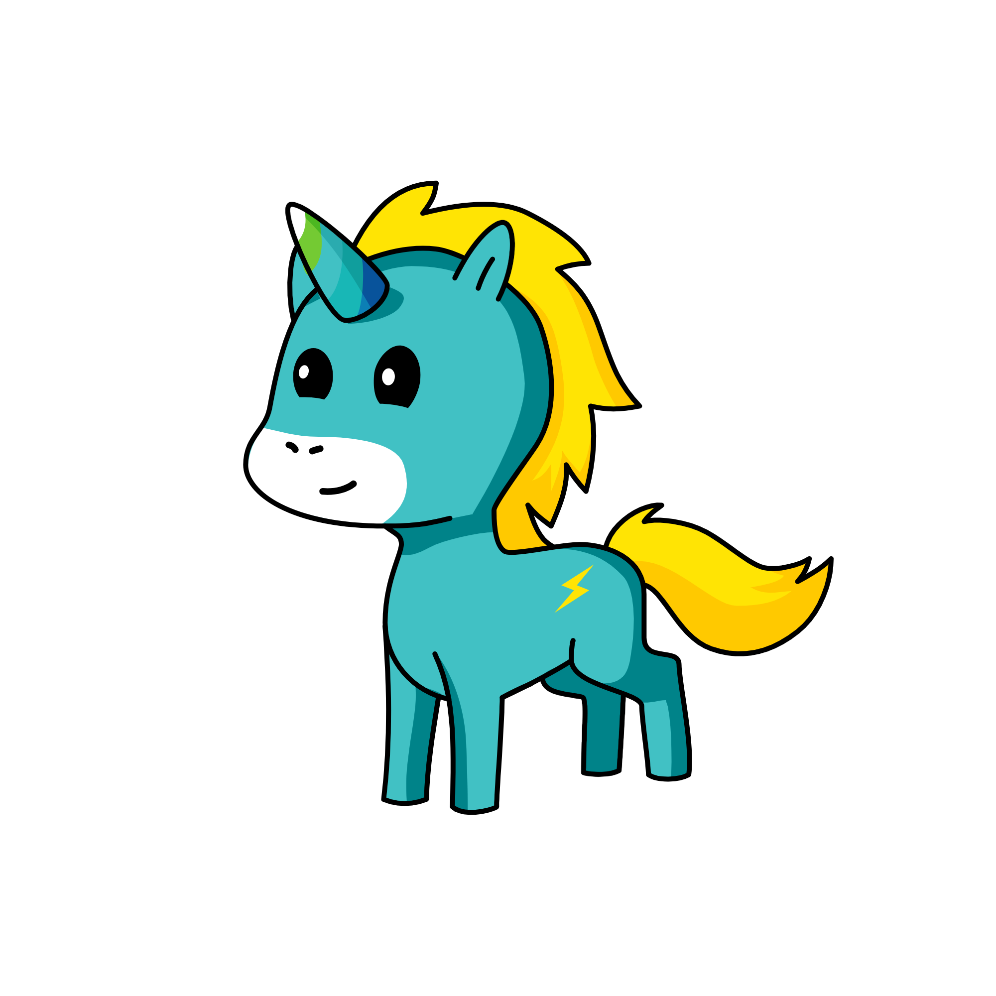 Blue the first, the unicorn