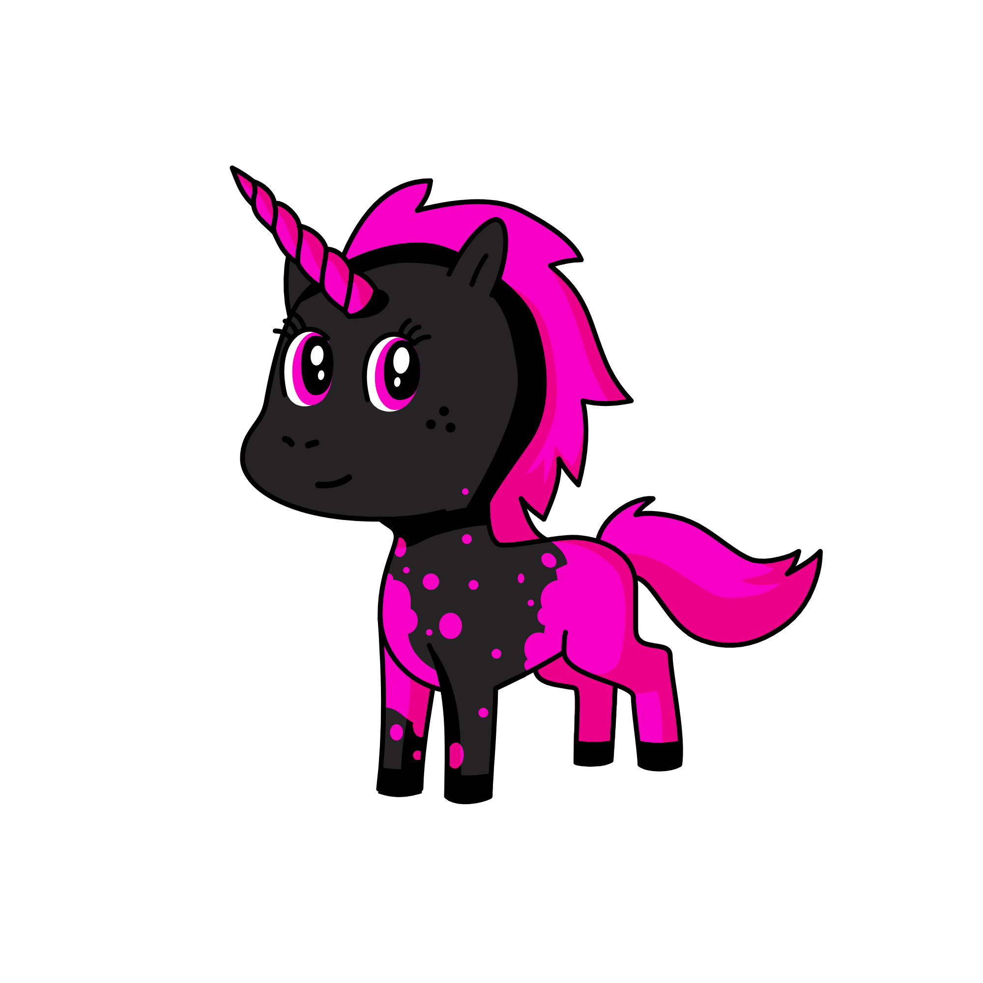 Dark Pink Splash, the unicorn