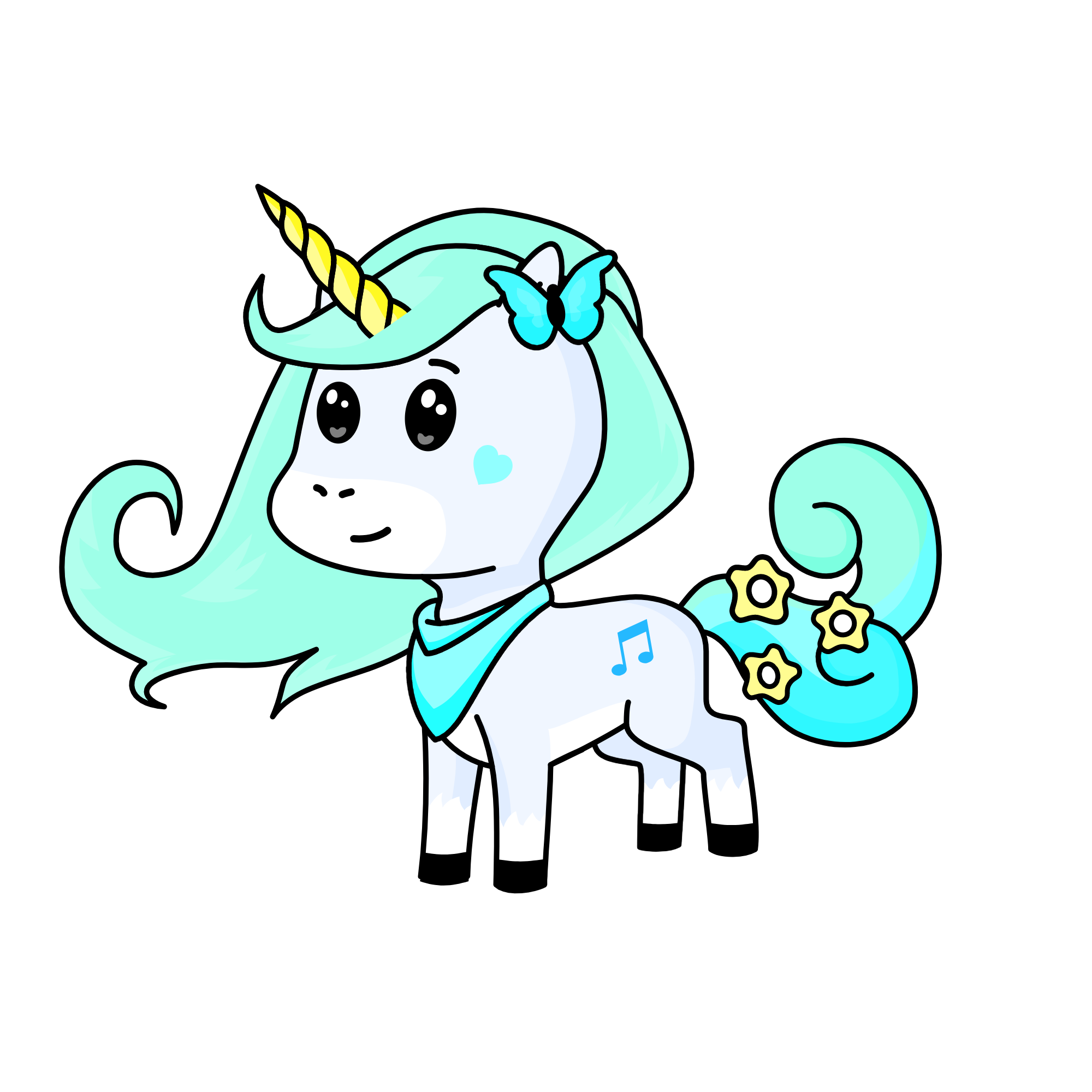 Glitzy, the unicorn