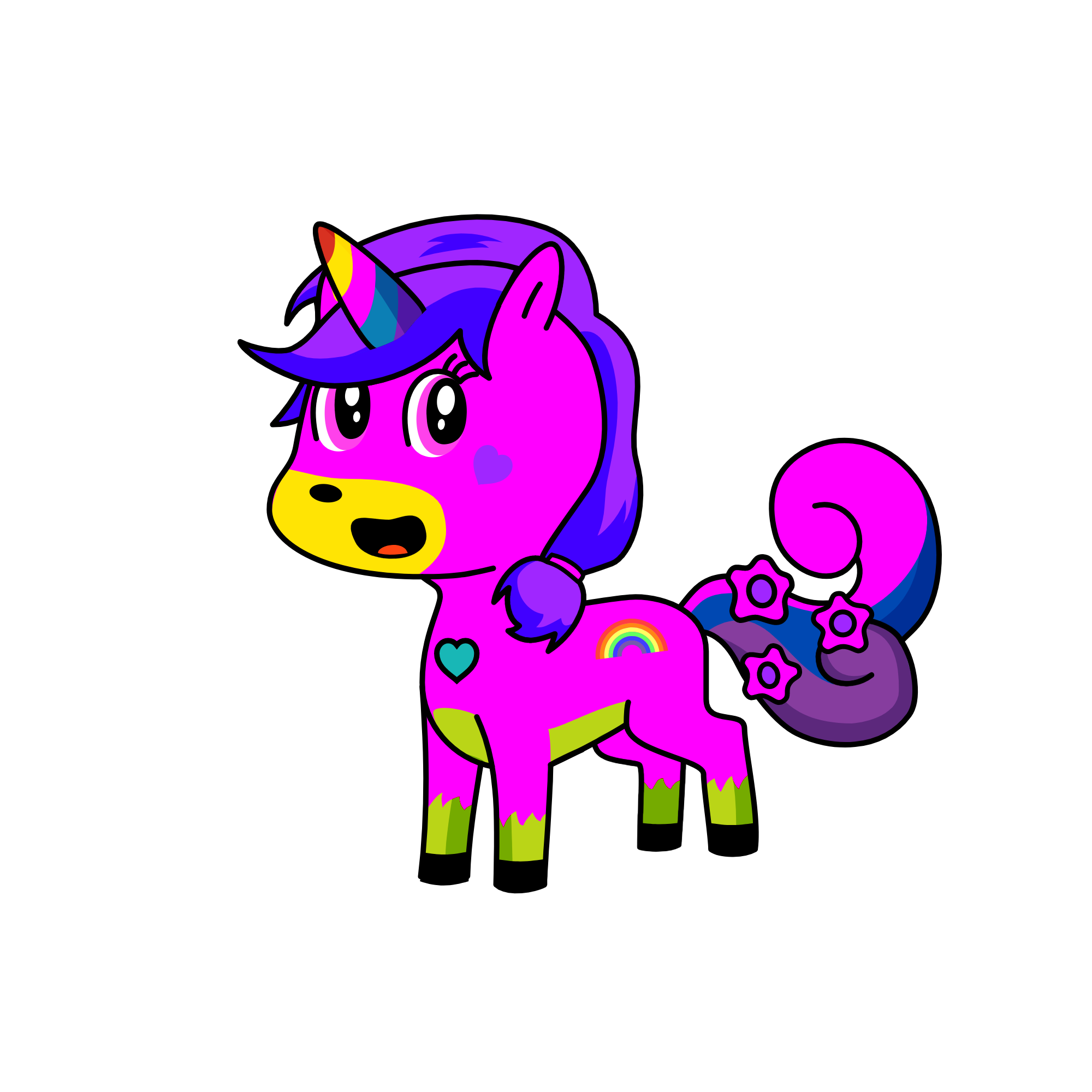 Rainbow., the unicorn