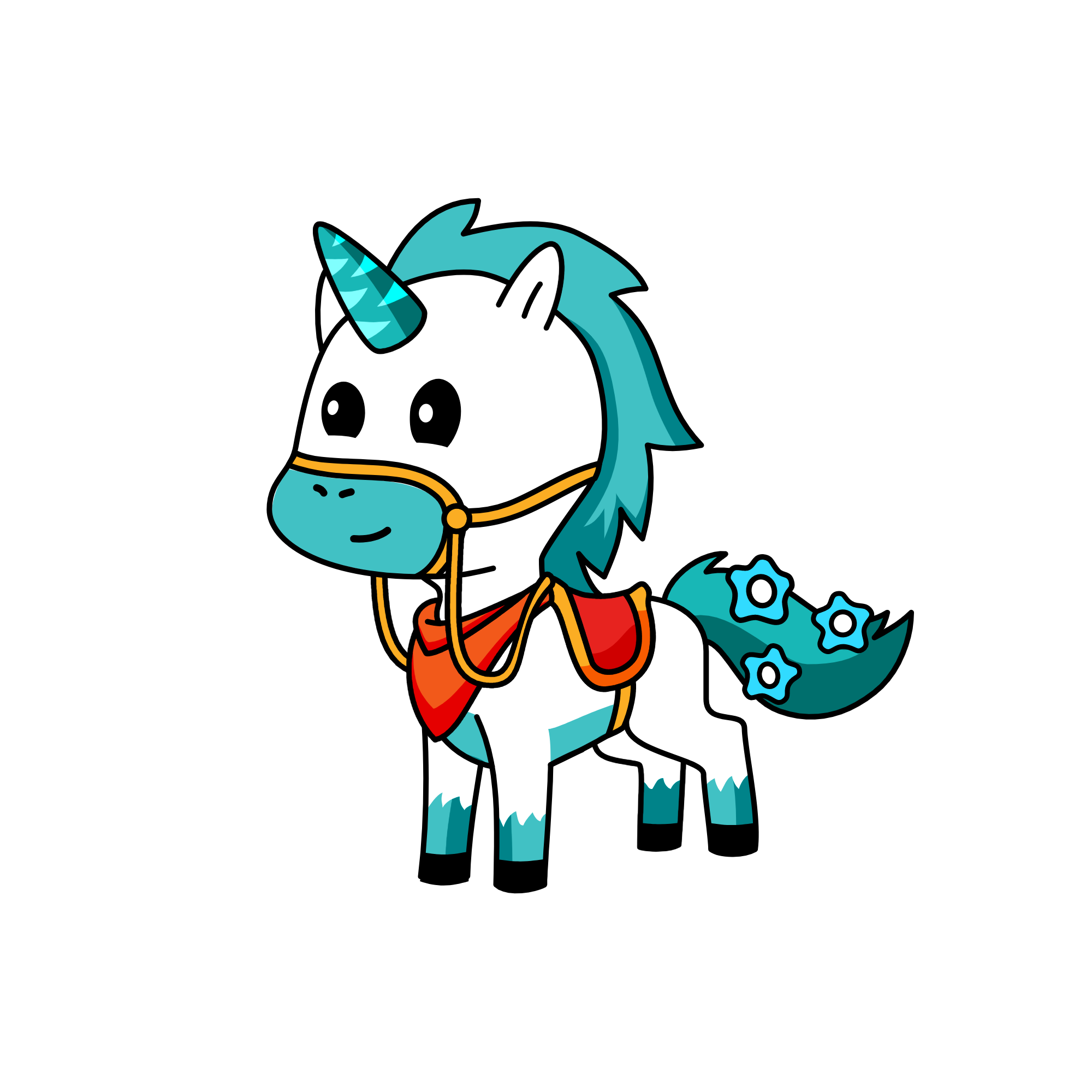 the blue cowboy, the unicorn