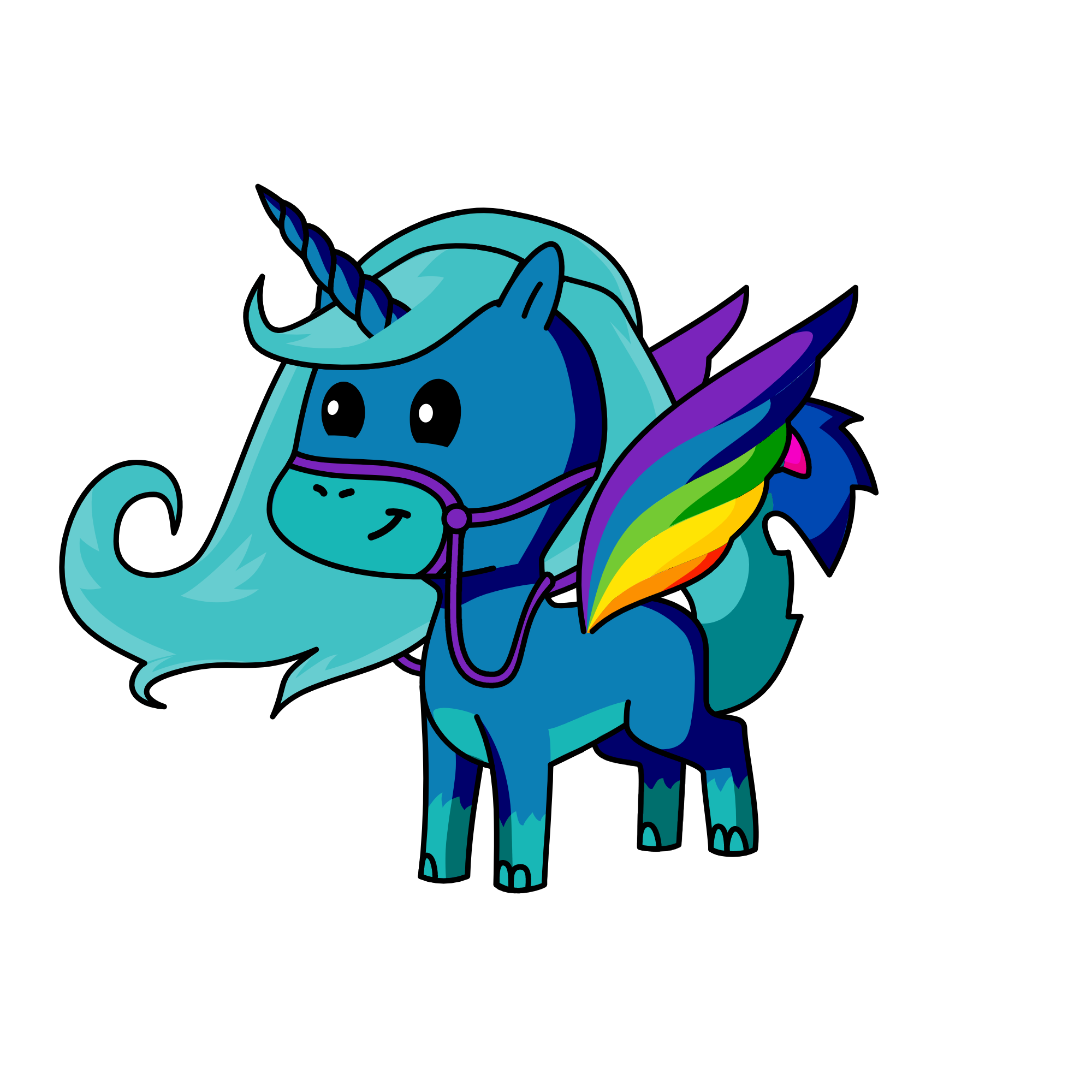 rain bow, the unicorn