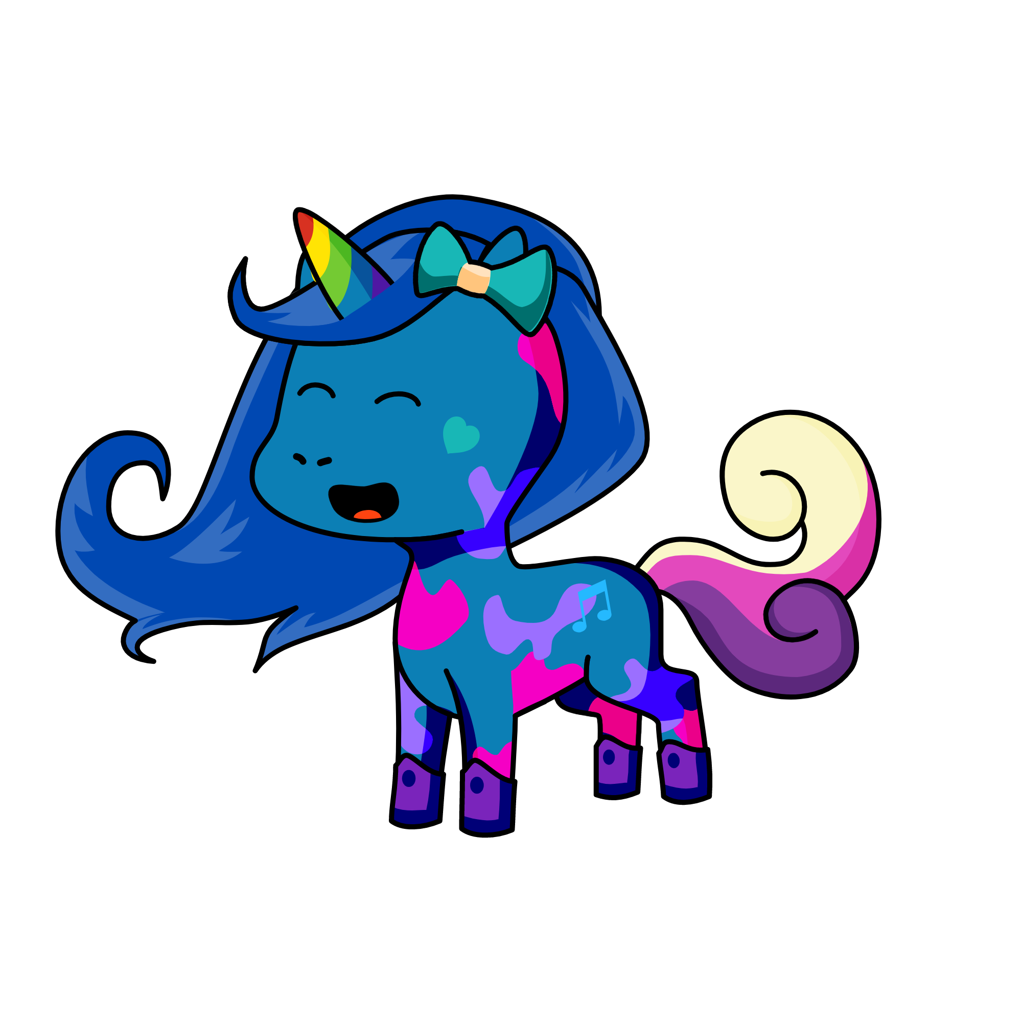 blue, the unicorn
