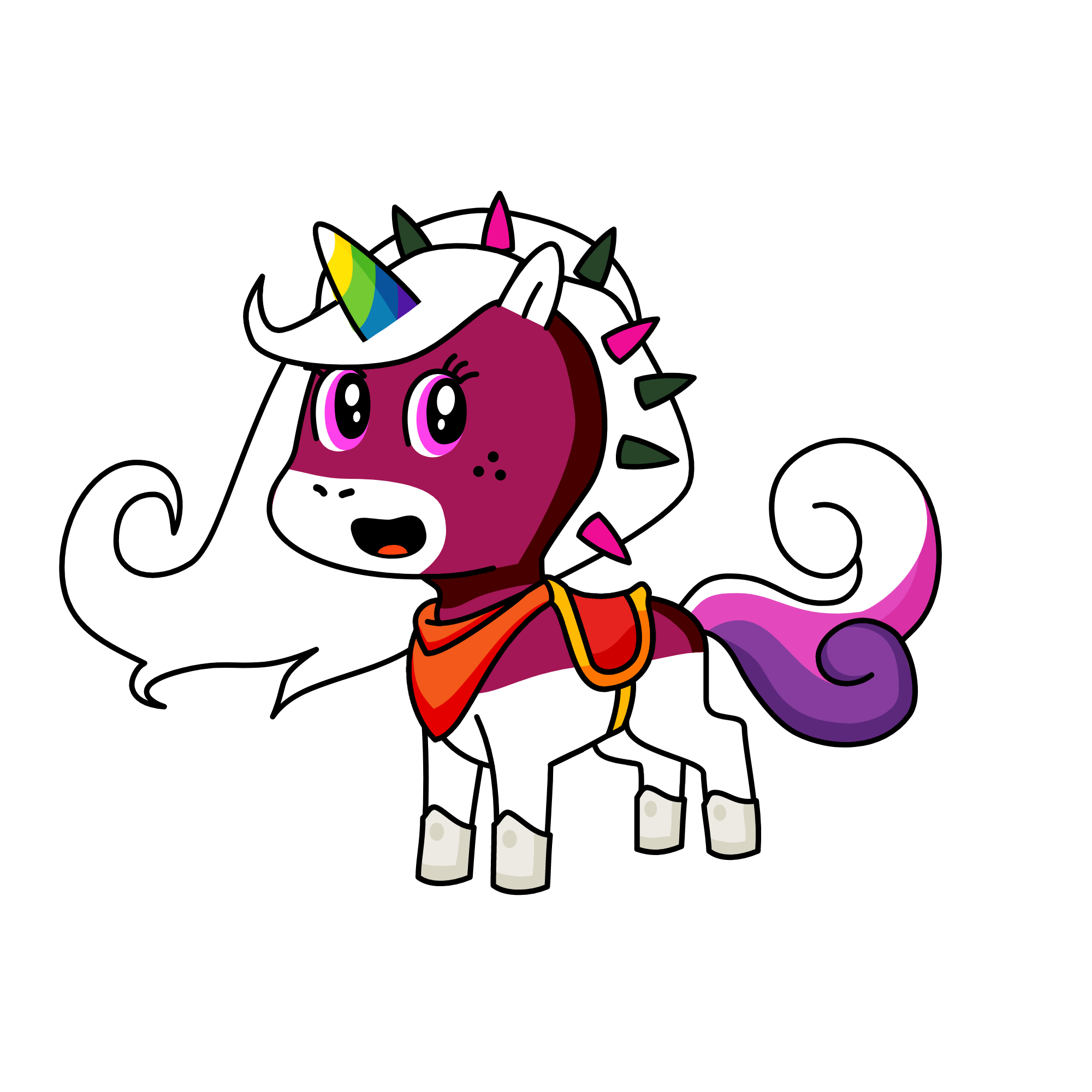 pink flufy unicorn, the unicorn