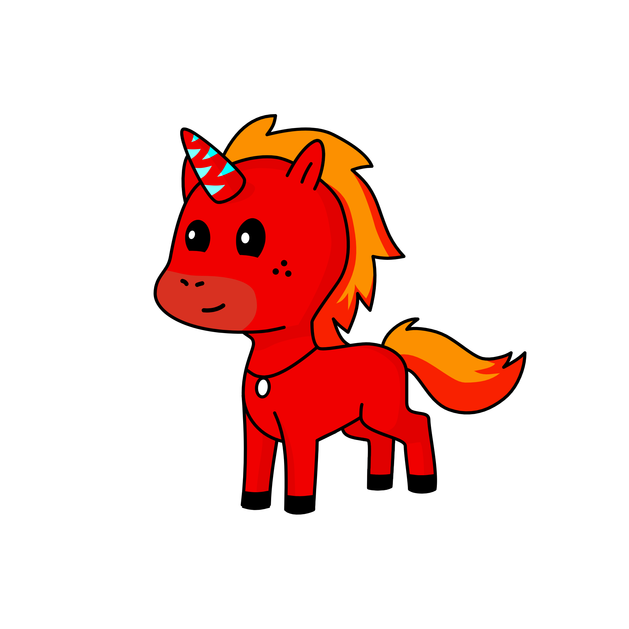flames, the unicorn