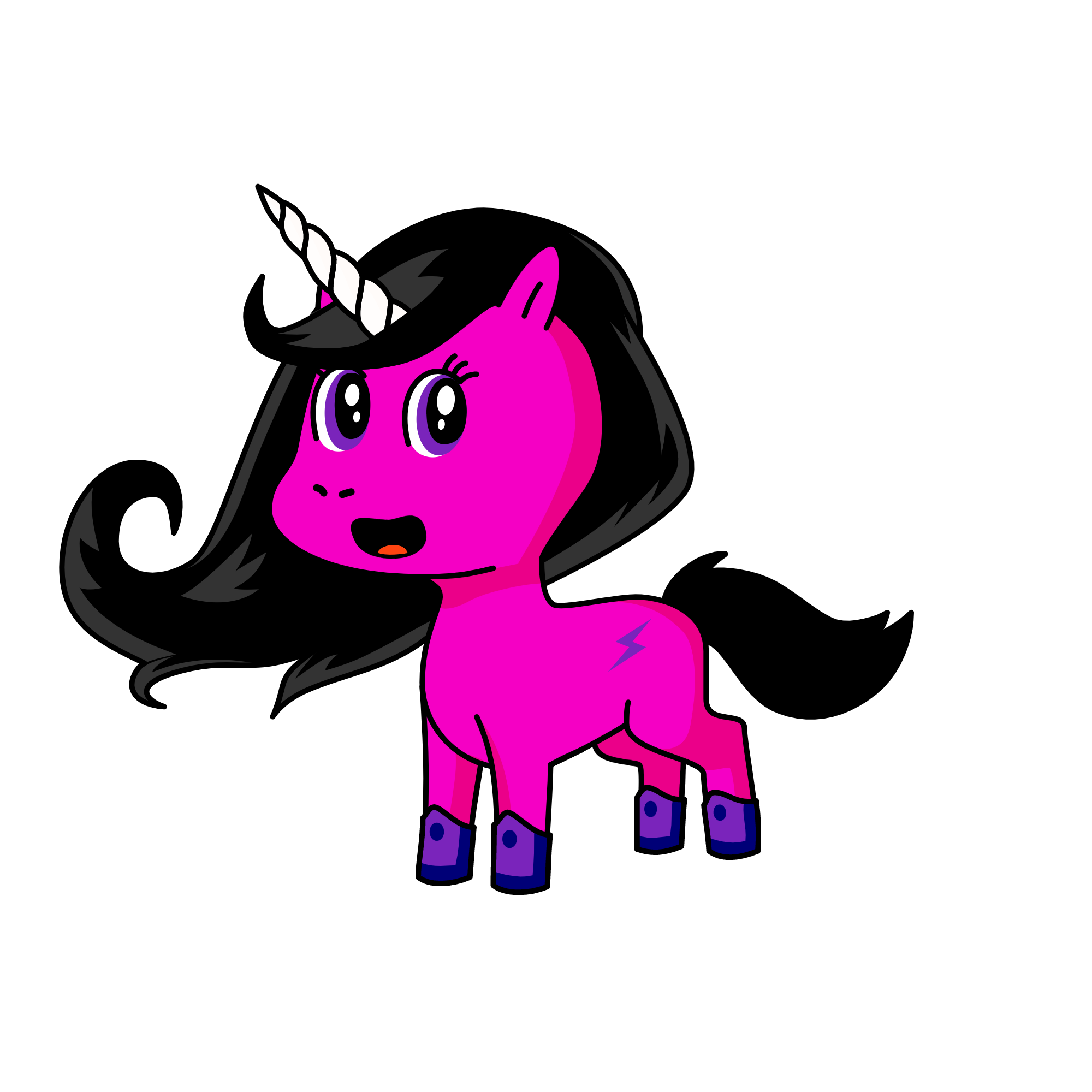 black, the unicorn
