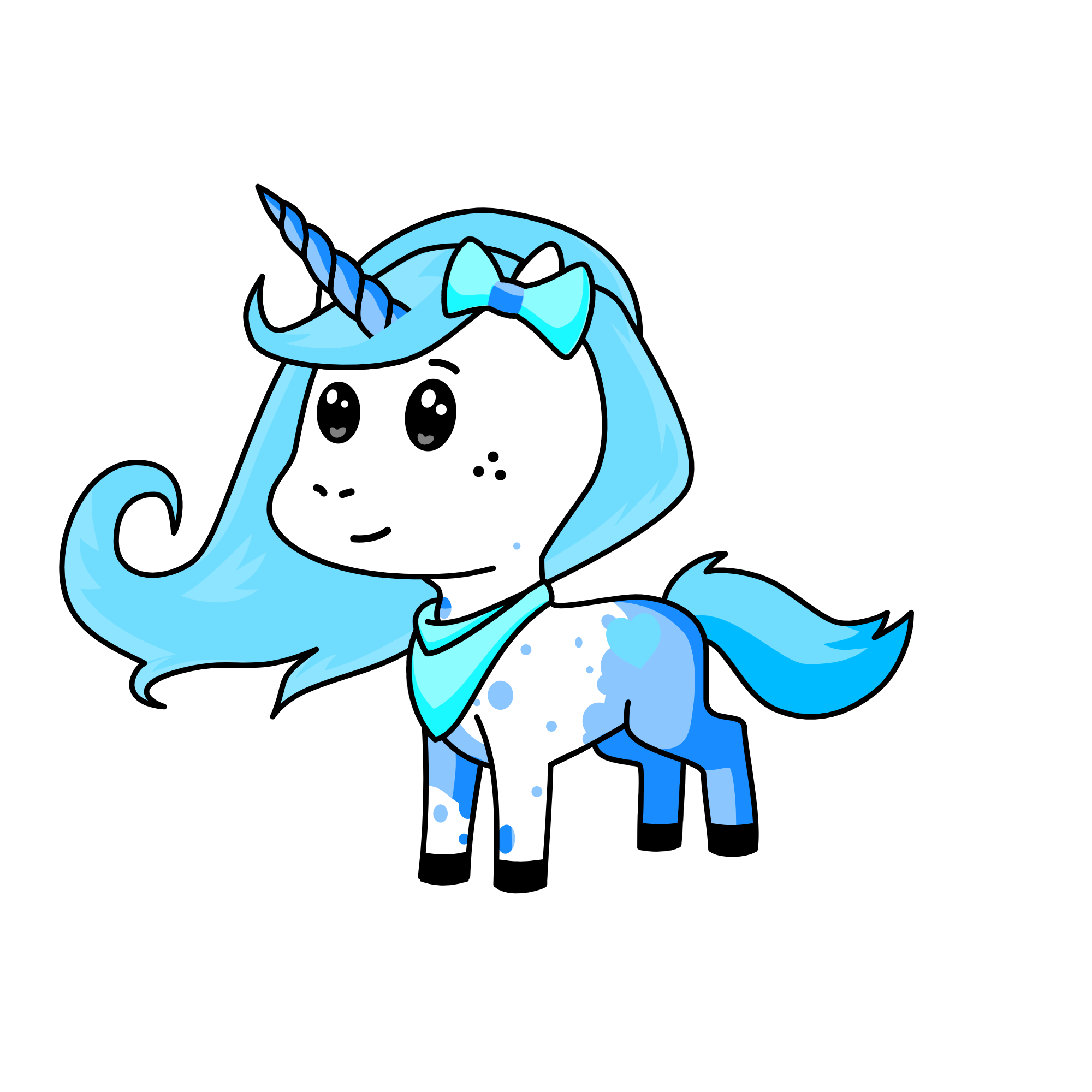 Blue Splash, the unicorn