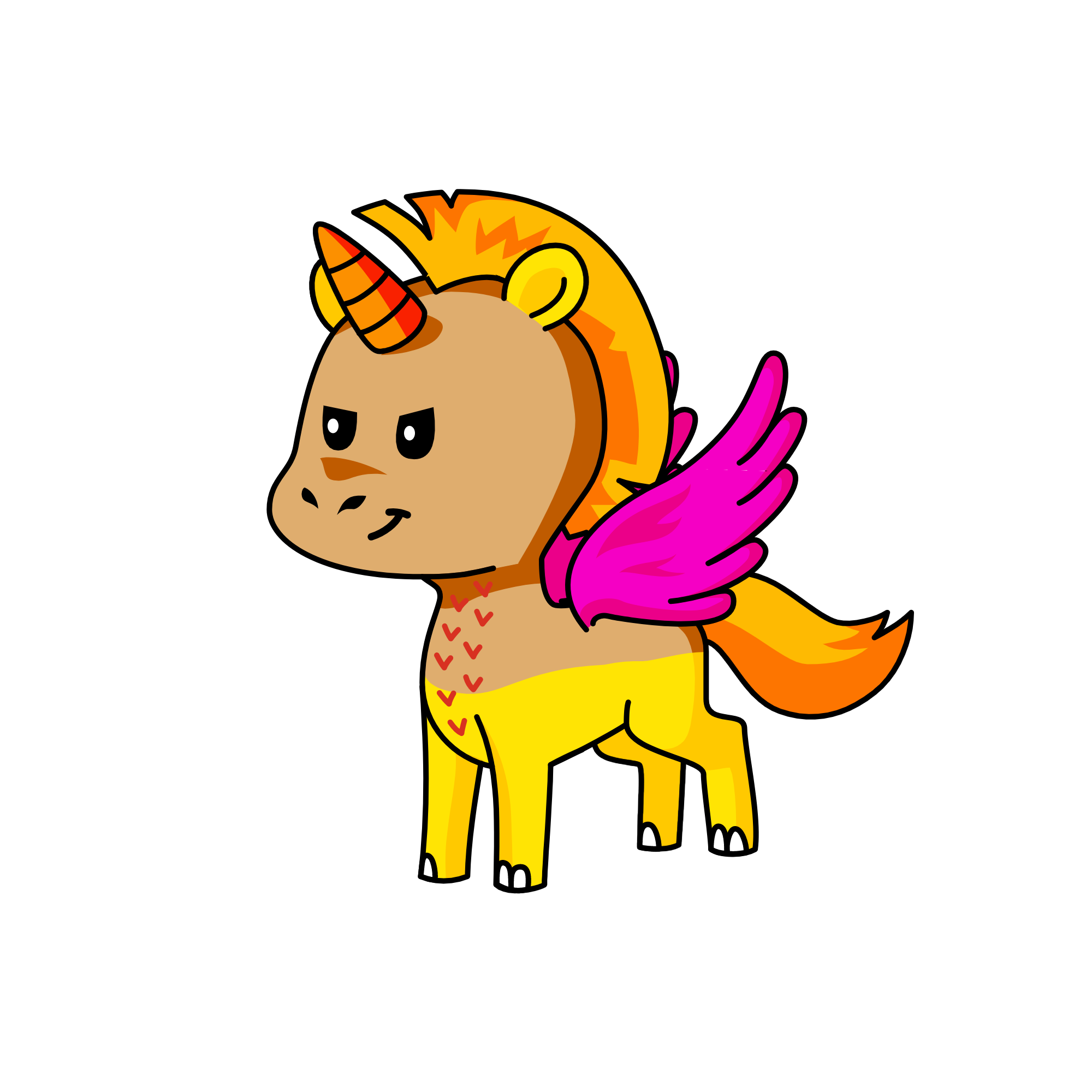 sandy cheeks, the unicorn