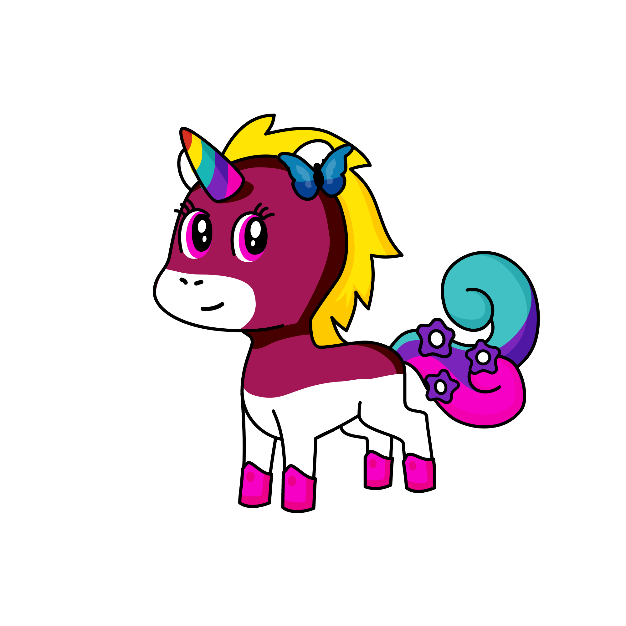 Rosey Rainbow, the unicorn