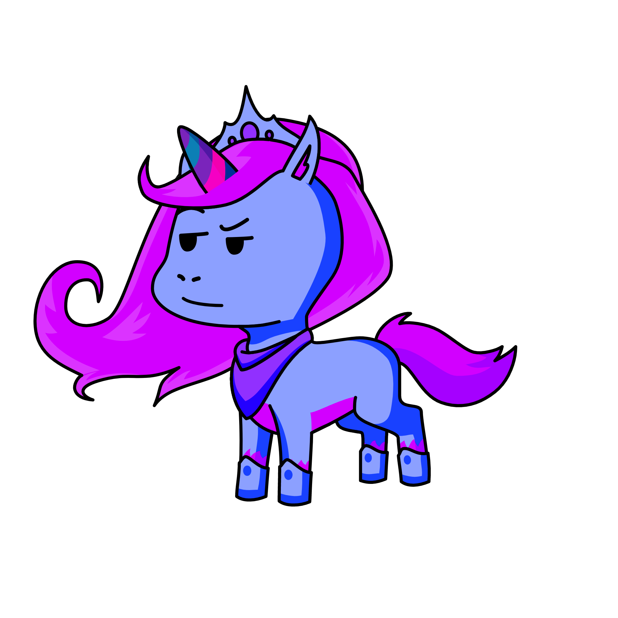Snowflake ( the sister of the princess of ice) ( loves to solve mysteries), the unicorn