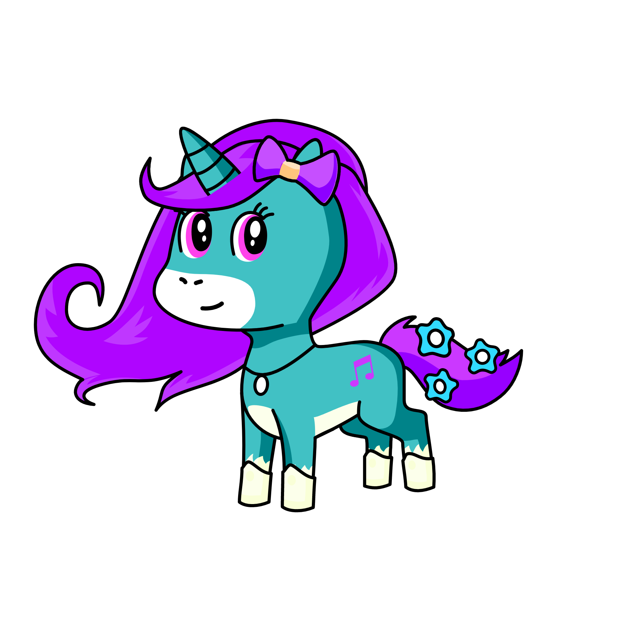 BUBBLEGUM PURPLE, the unicorn
