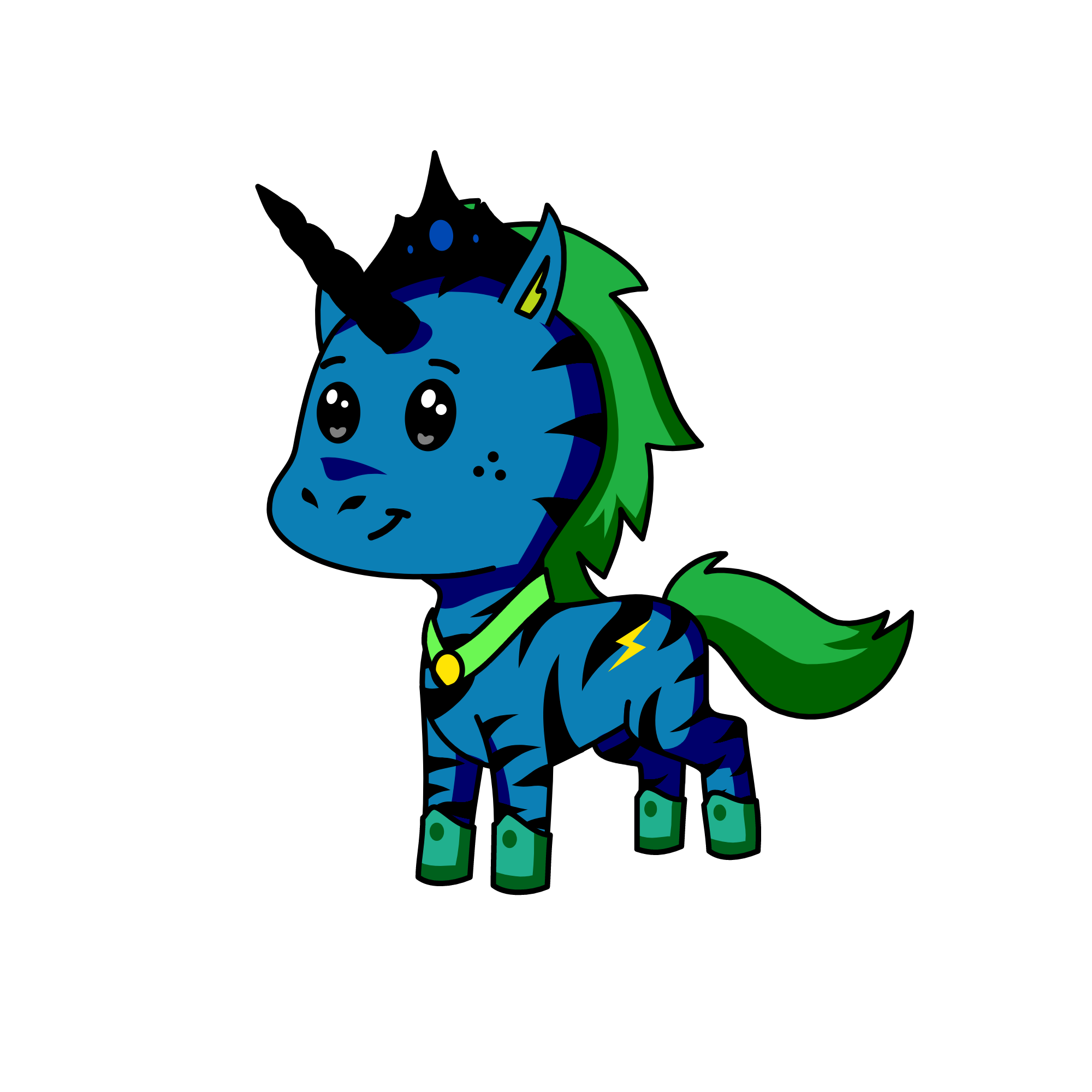 Black, the unicorn