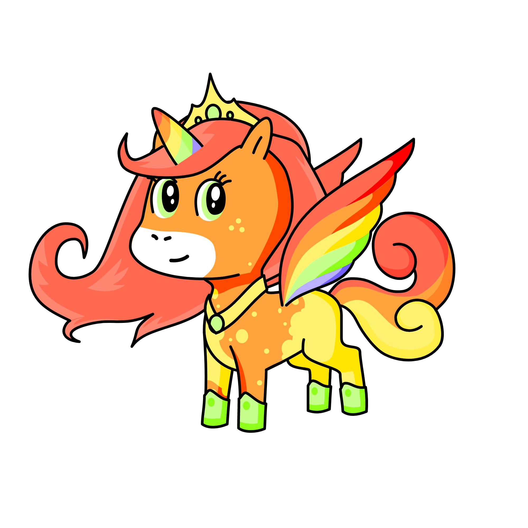 Pastel Rainbow Queen, the unicorn