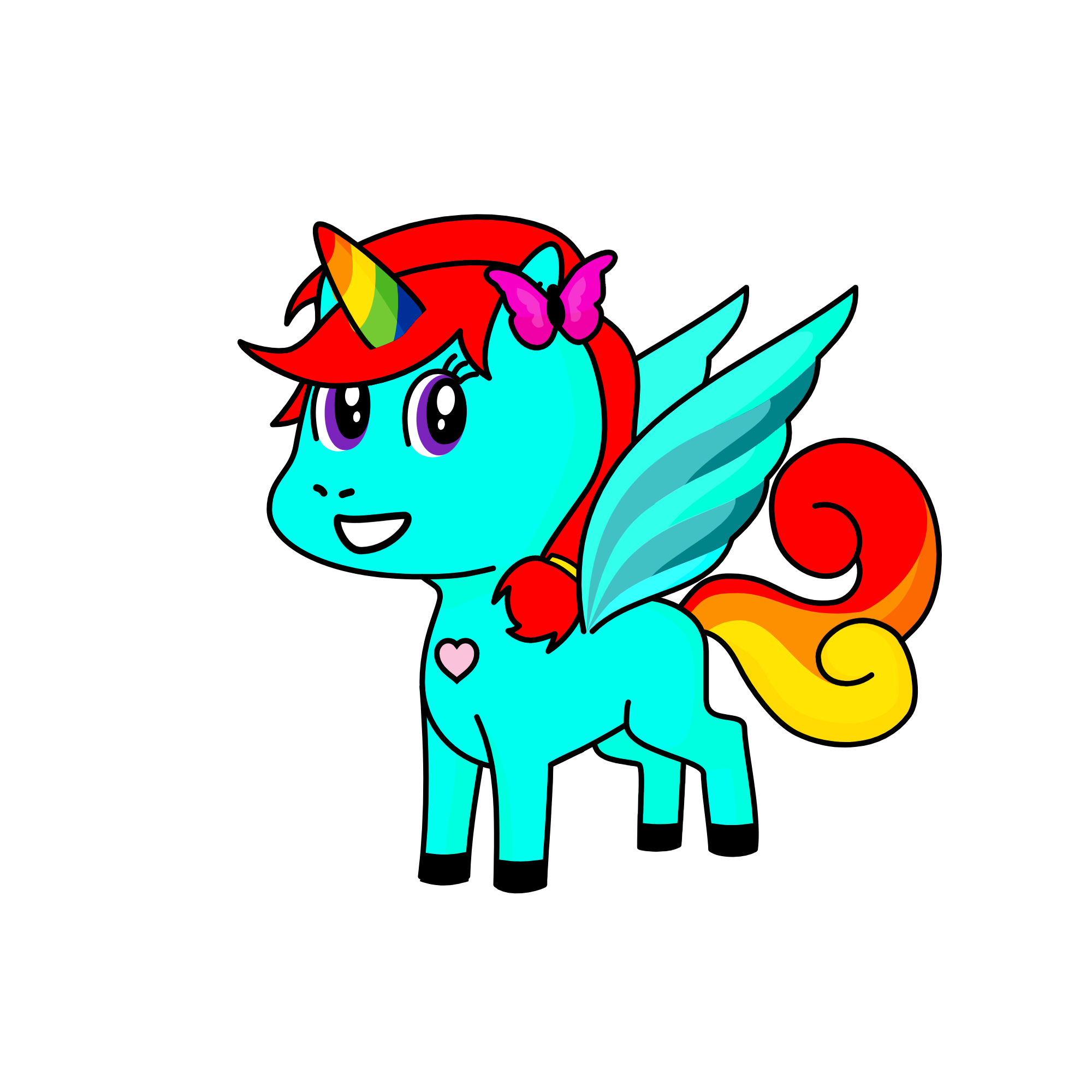 Rainbow dash, the unicorn