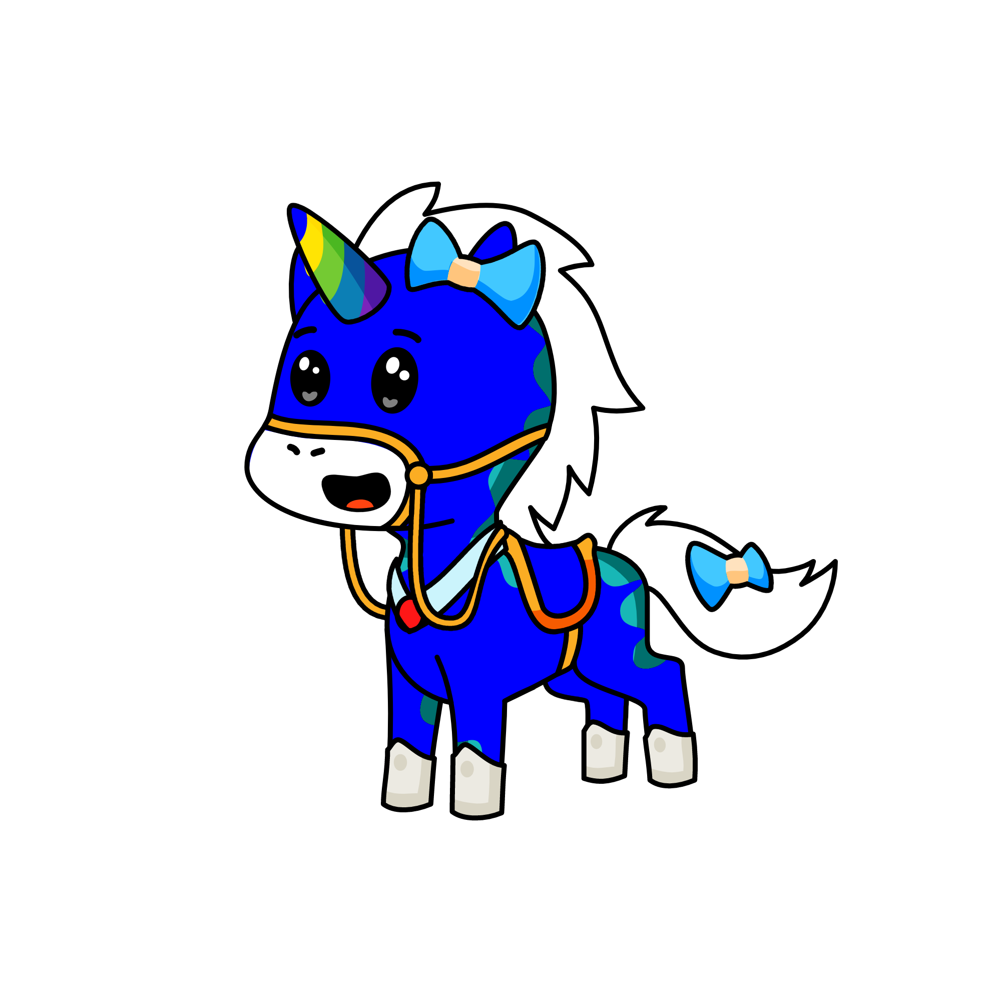 Blue Blue, the unicorn