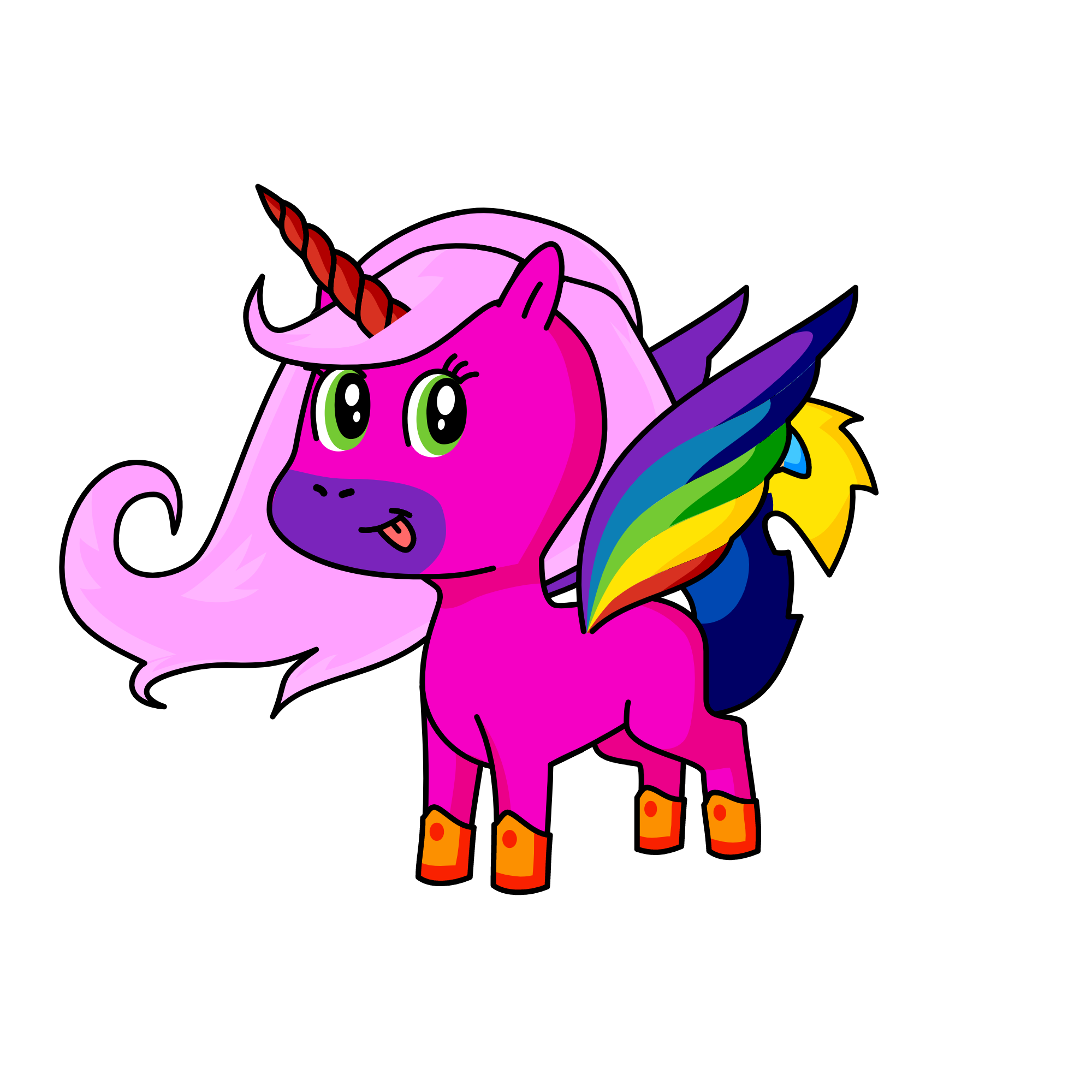 rain bow, the unicorn