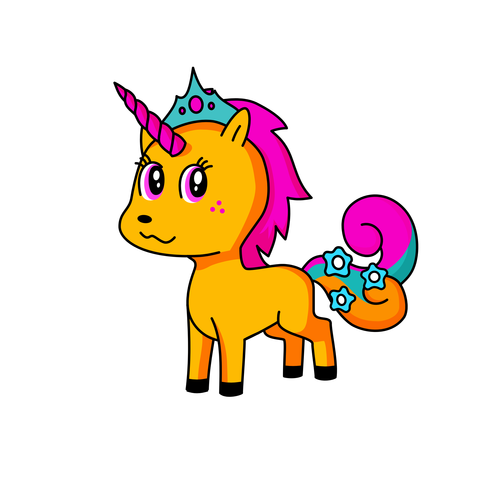 Honey orange , the unicorn