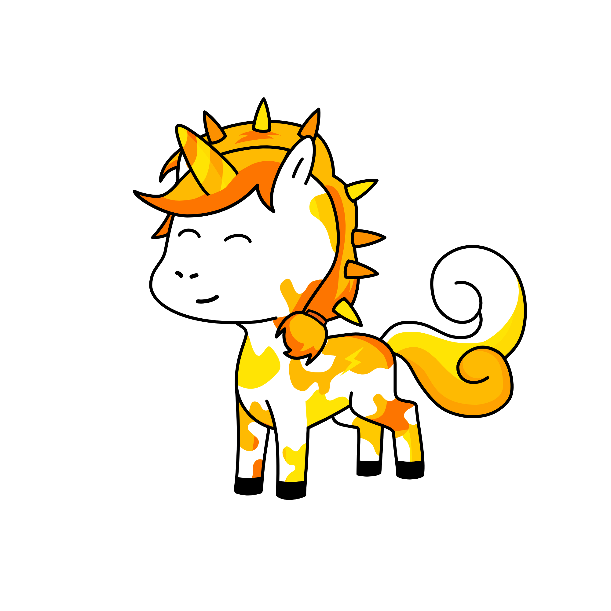 Yellow, the unicorn