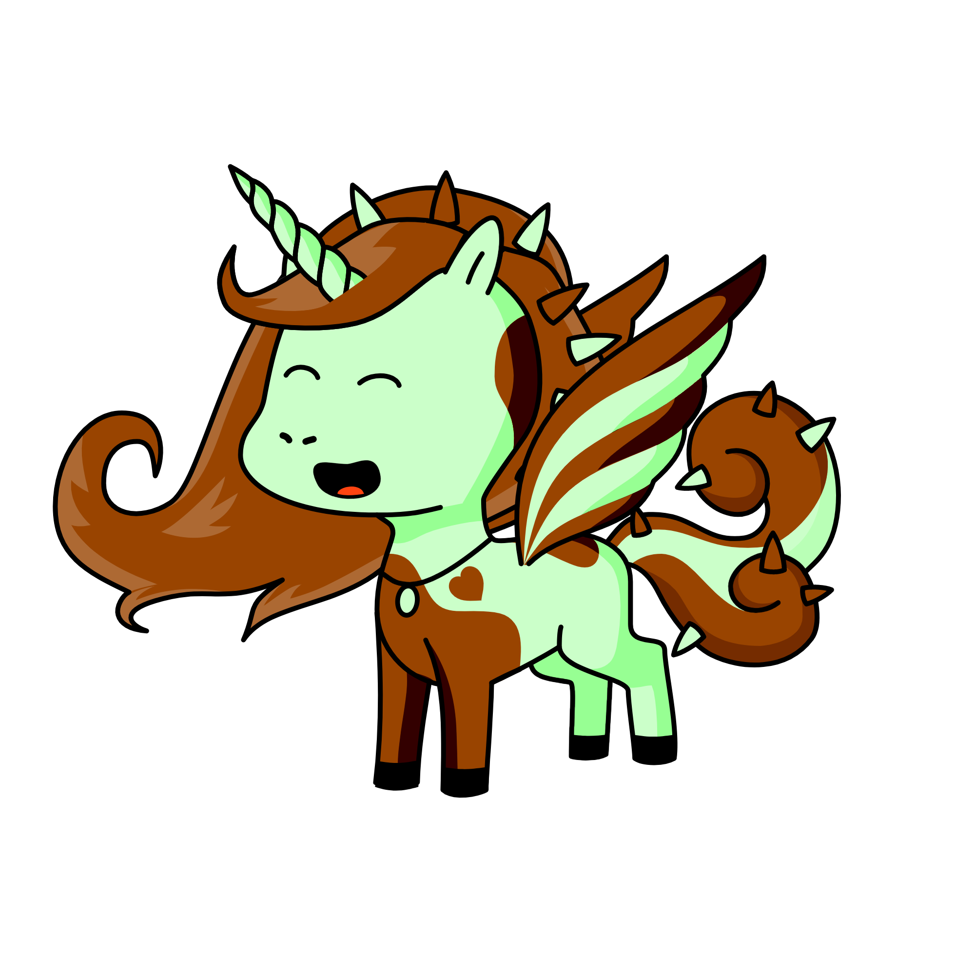 Minty McChoc, the unicorn