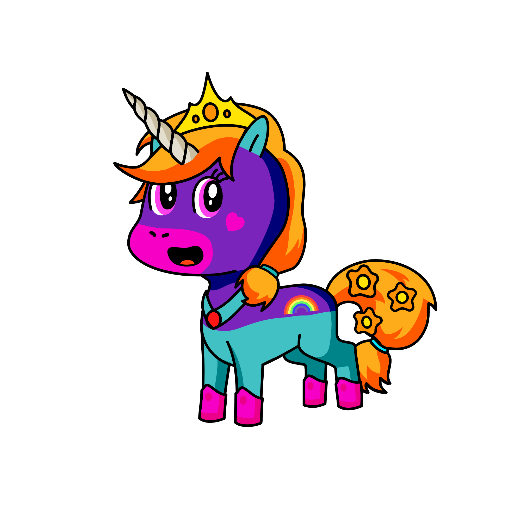 Rainbow, the unicorn