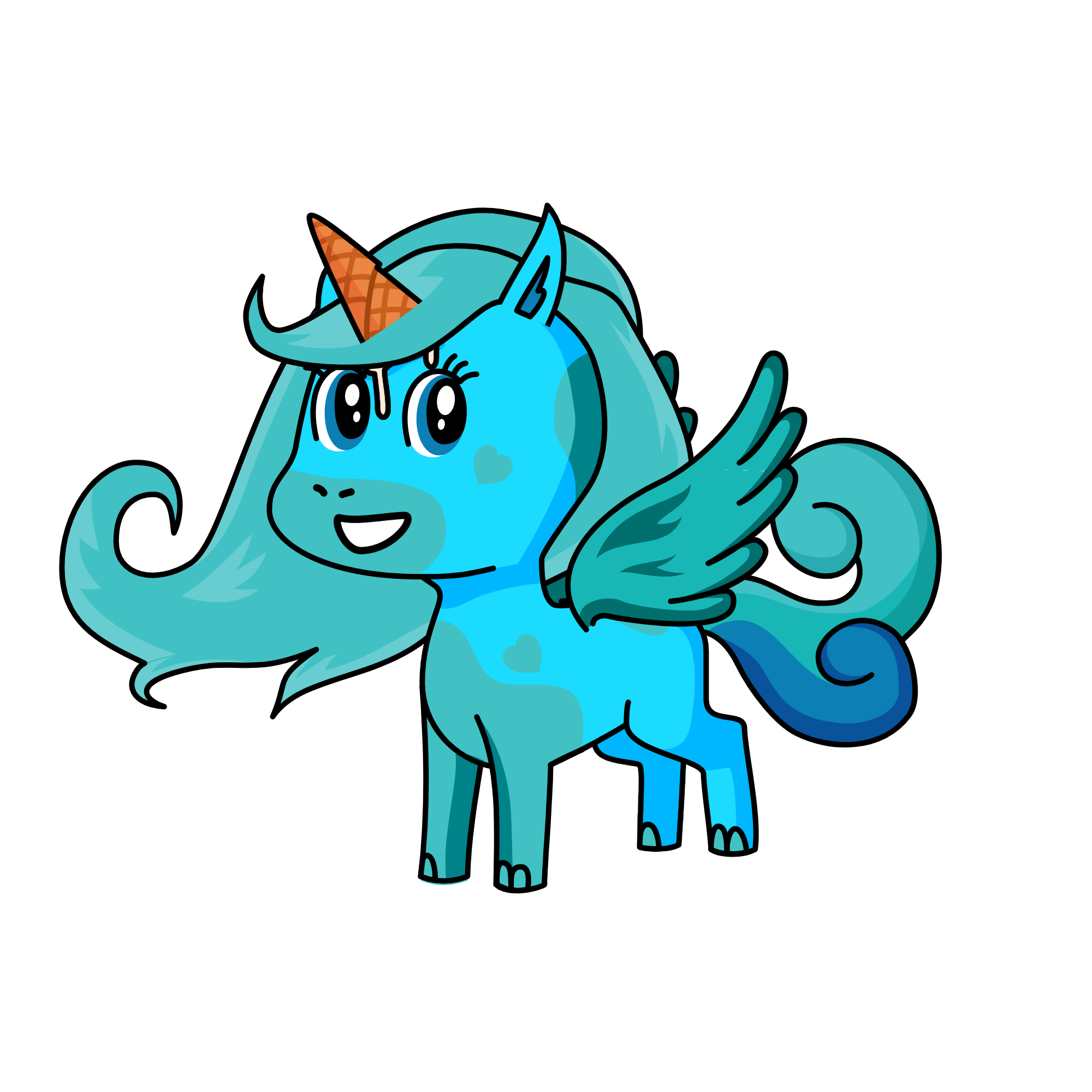 Blue Rassberry, the unicorn