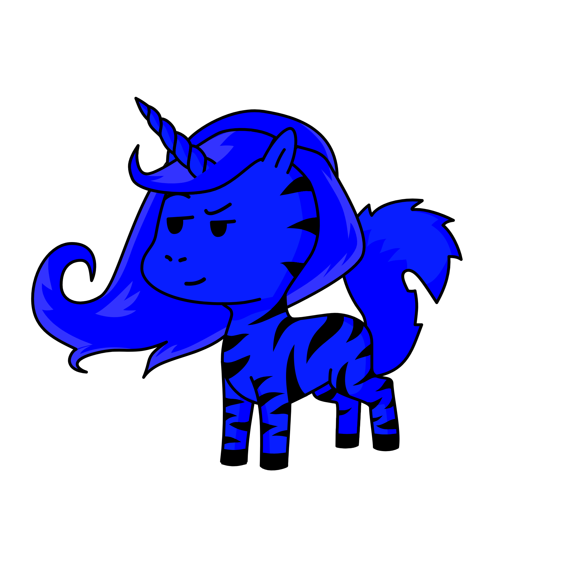 Blue, the unicorn