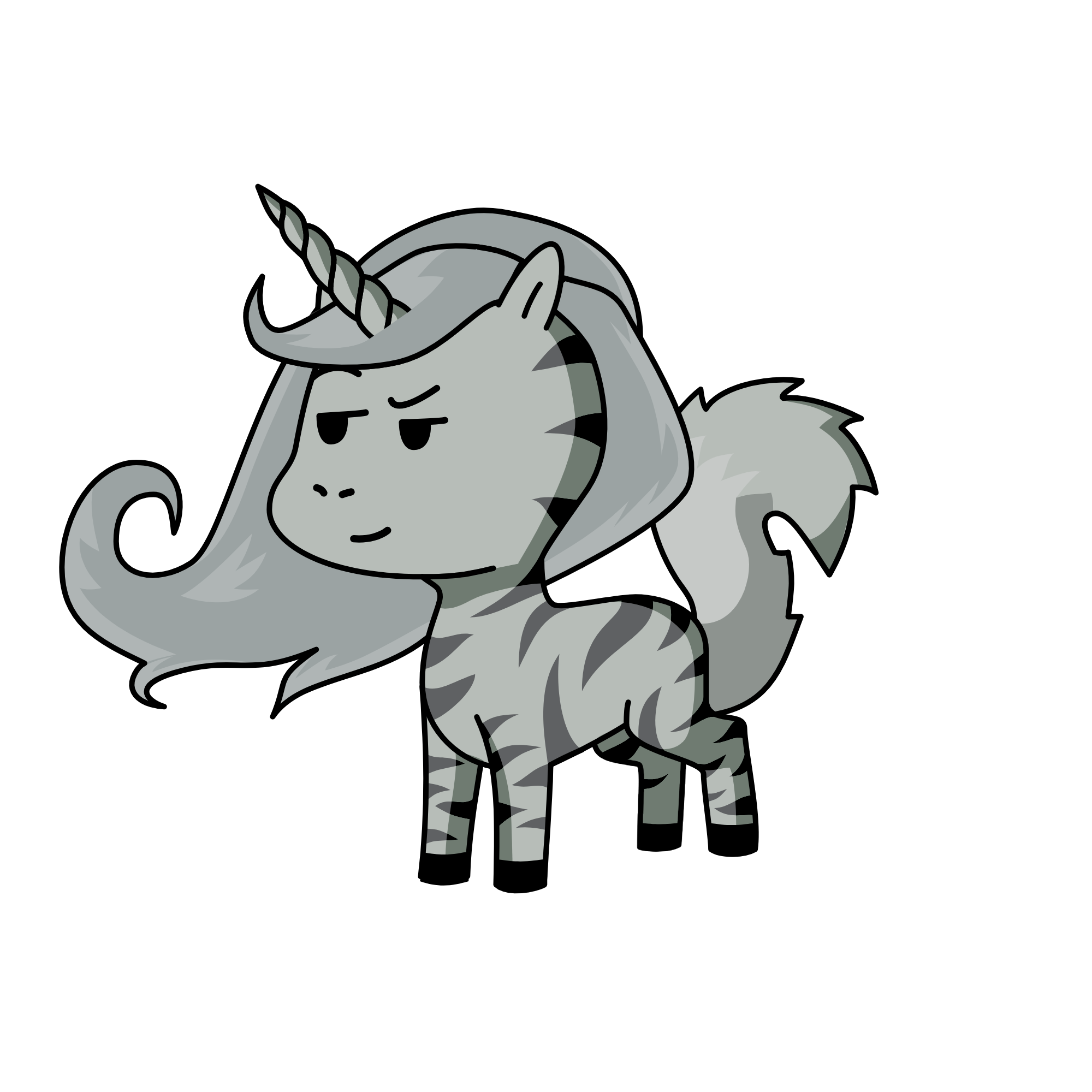 Gray, the unicorn