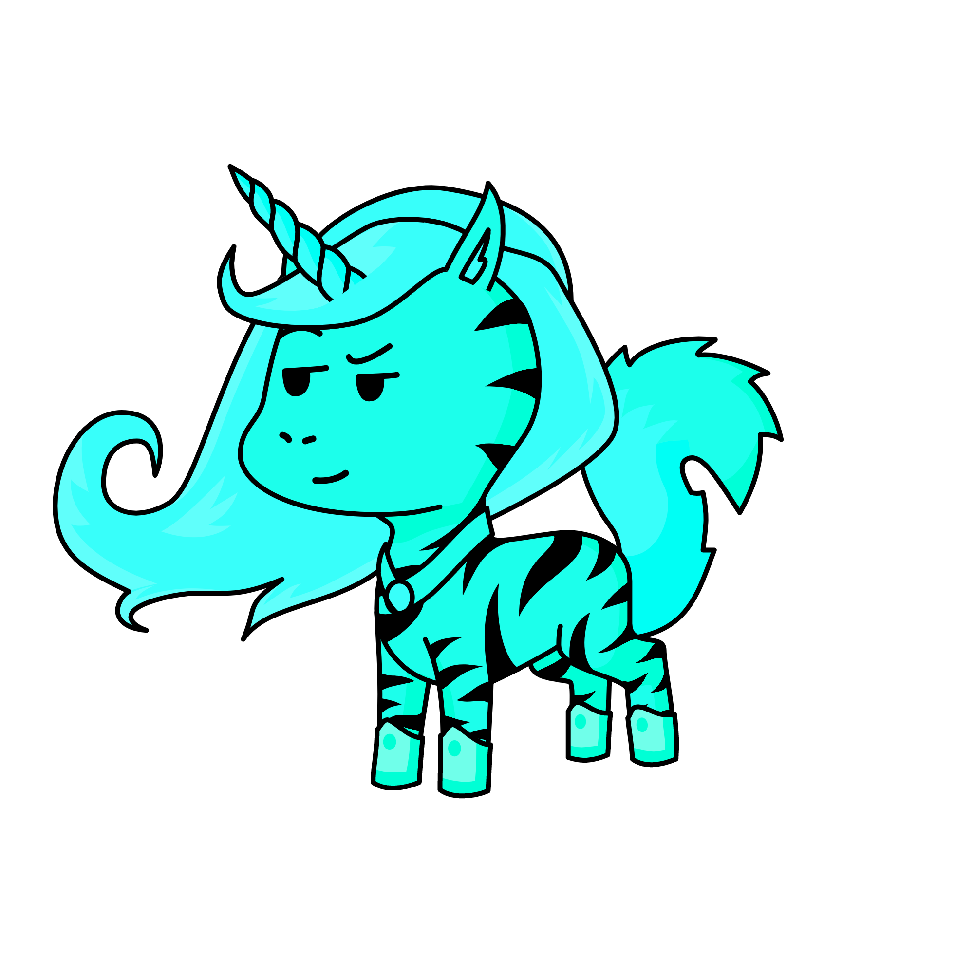 Teal, the unicorn
