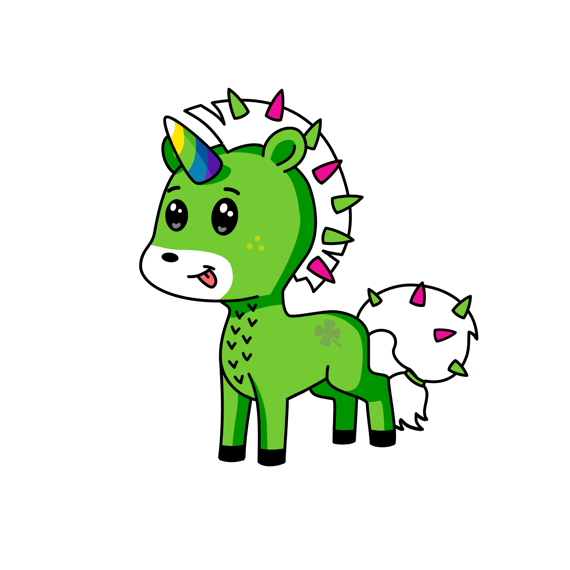 Greenie, the unicorn