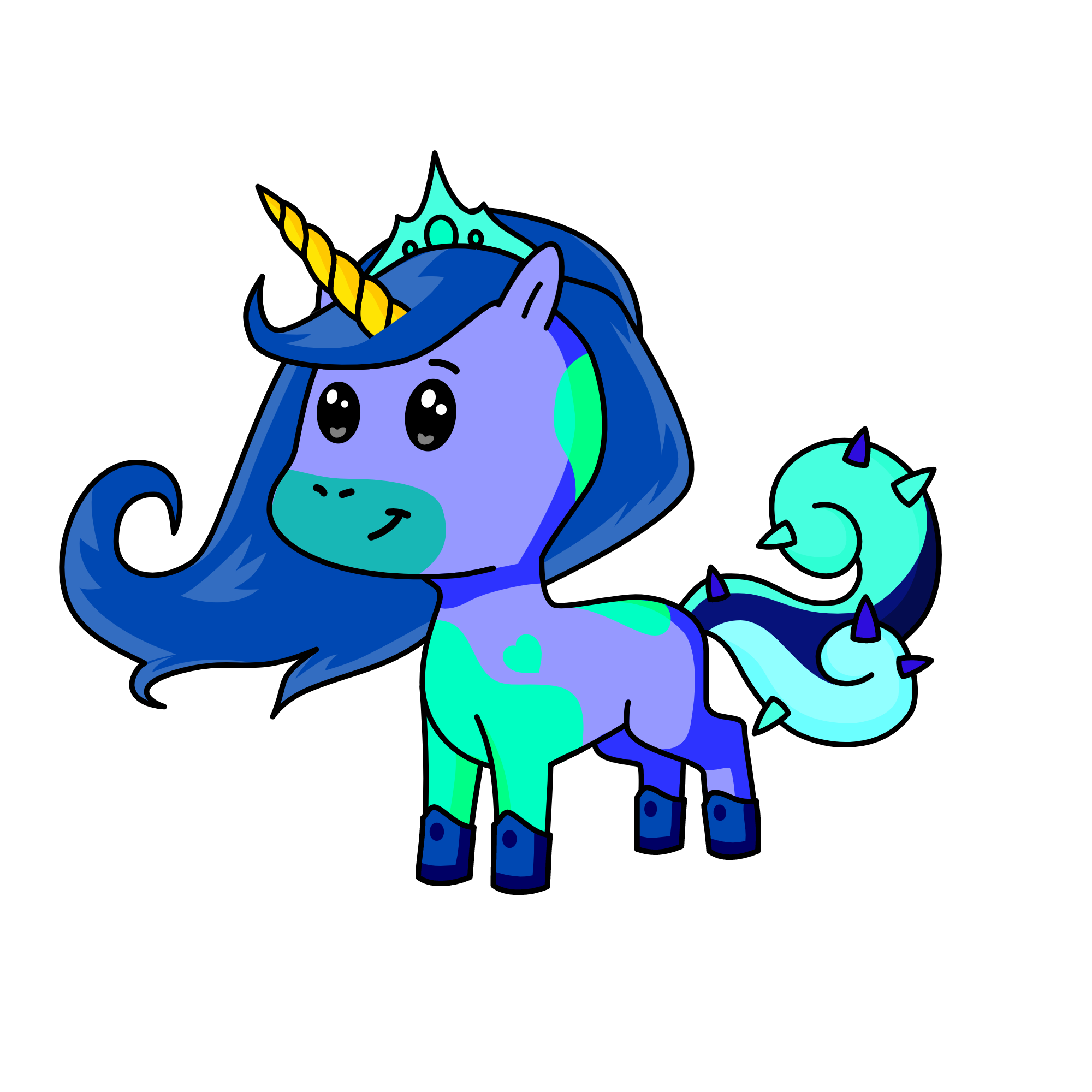 Blue, the unicorn