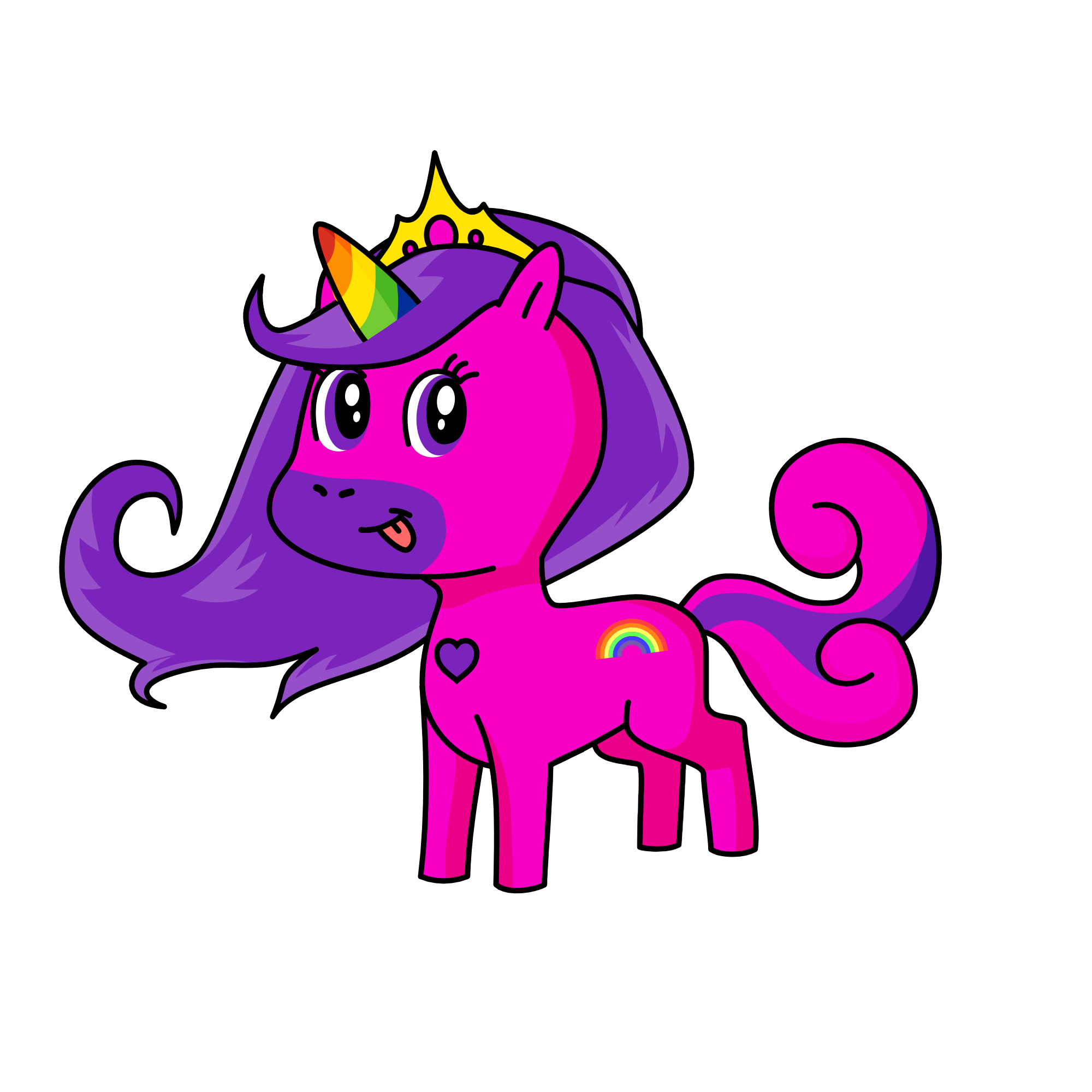 Princess Glitter Rainbow, the unicorn