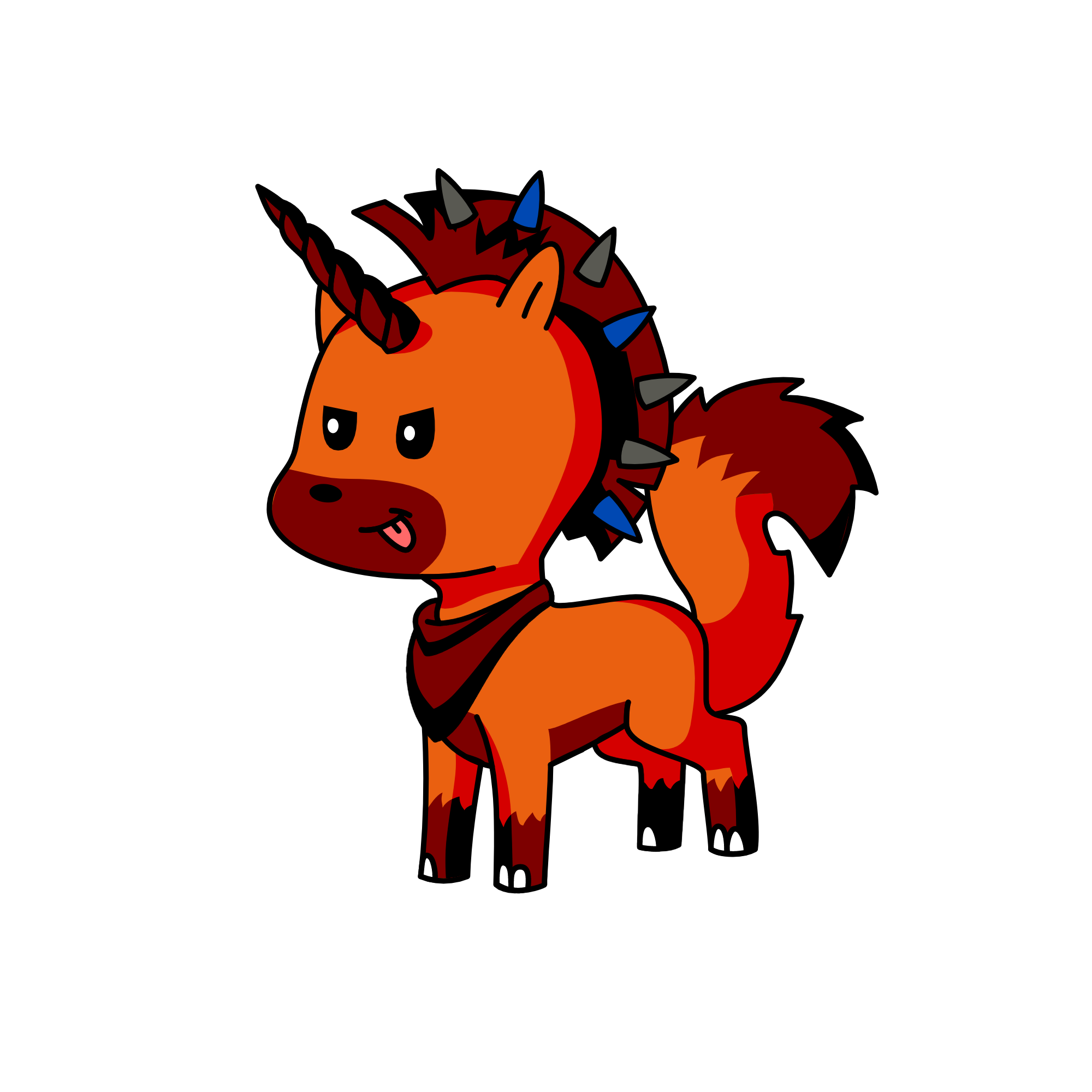 roxsy a mean but cute fox she is a rockstar, the unicorn