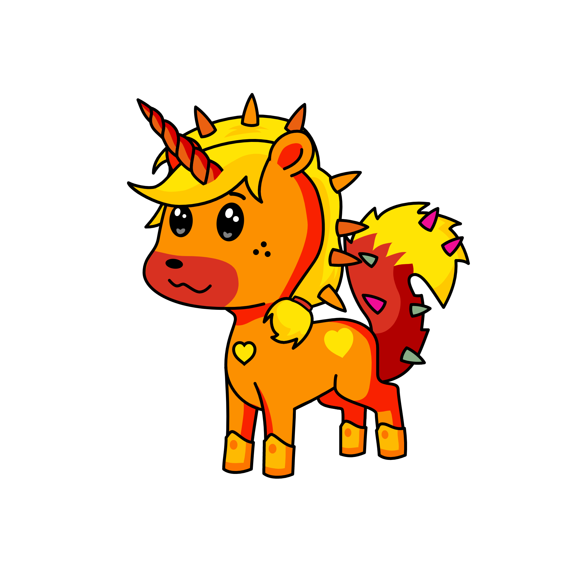 Flames, the unicorn