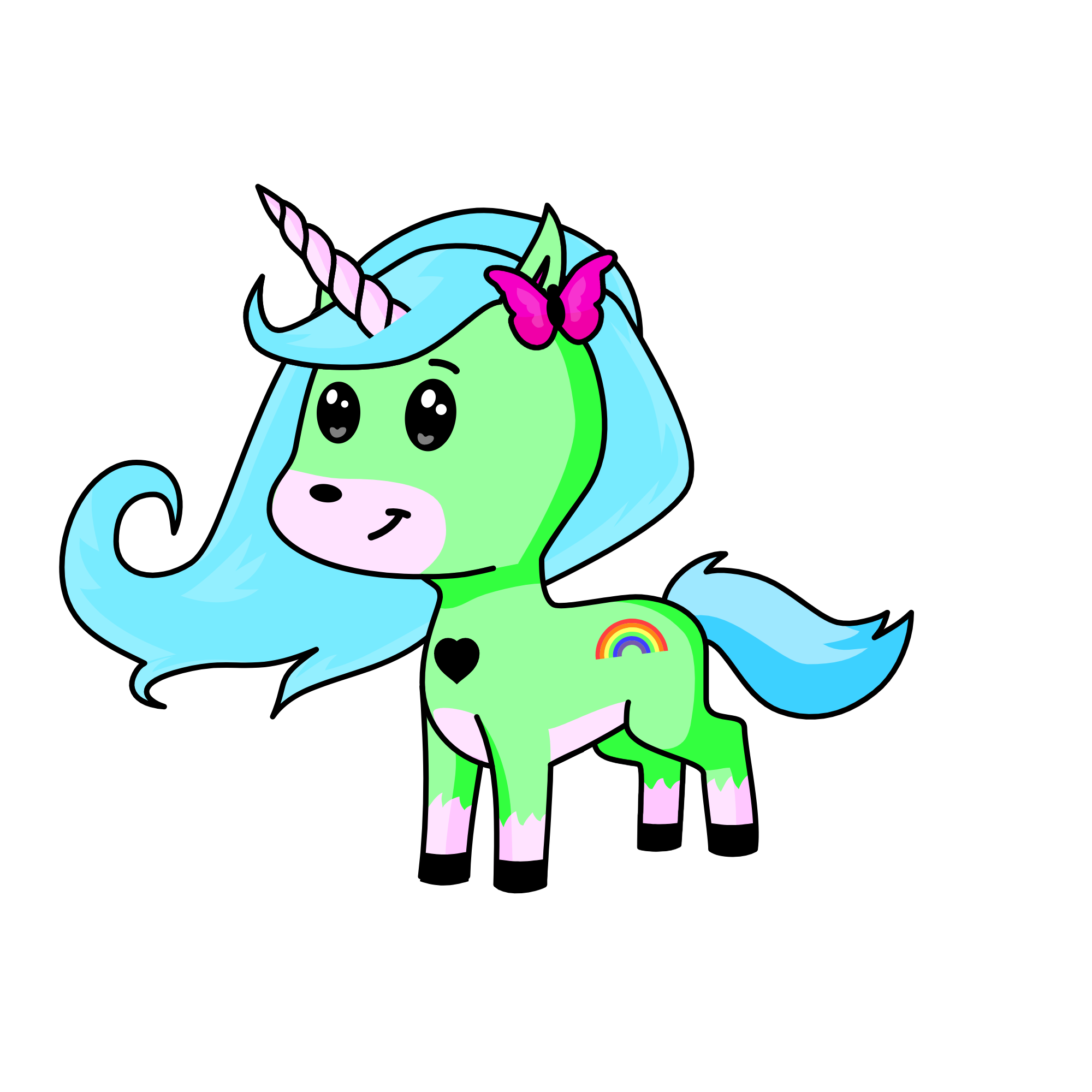 bubblegum mint , the unicorn