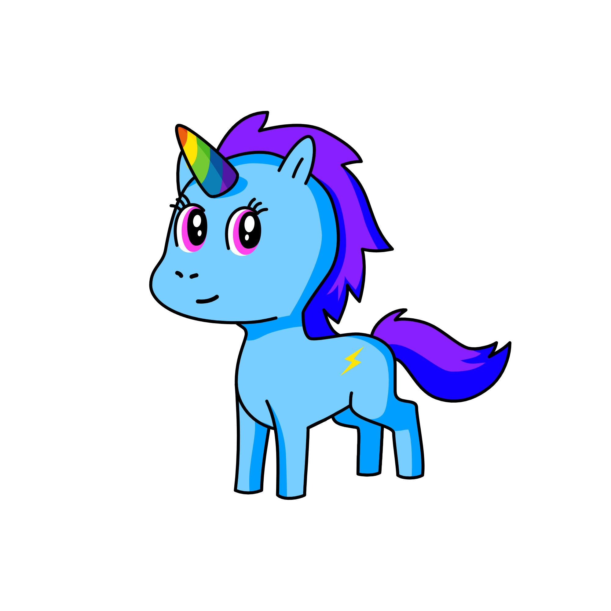 rainbowdash, the unicorn