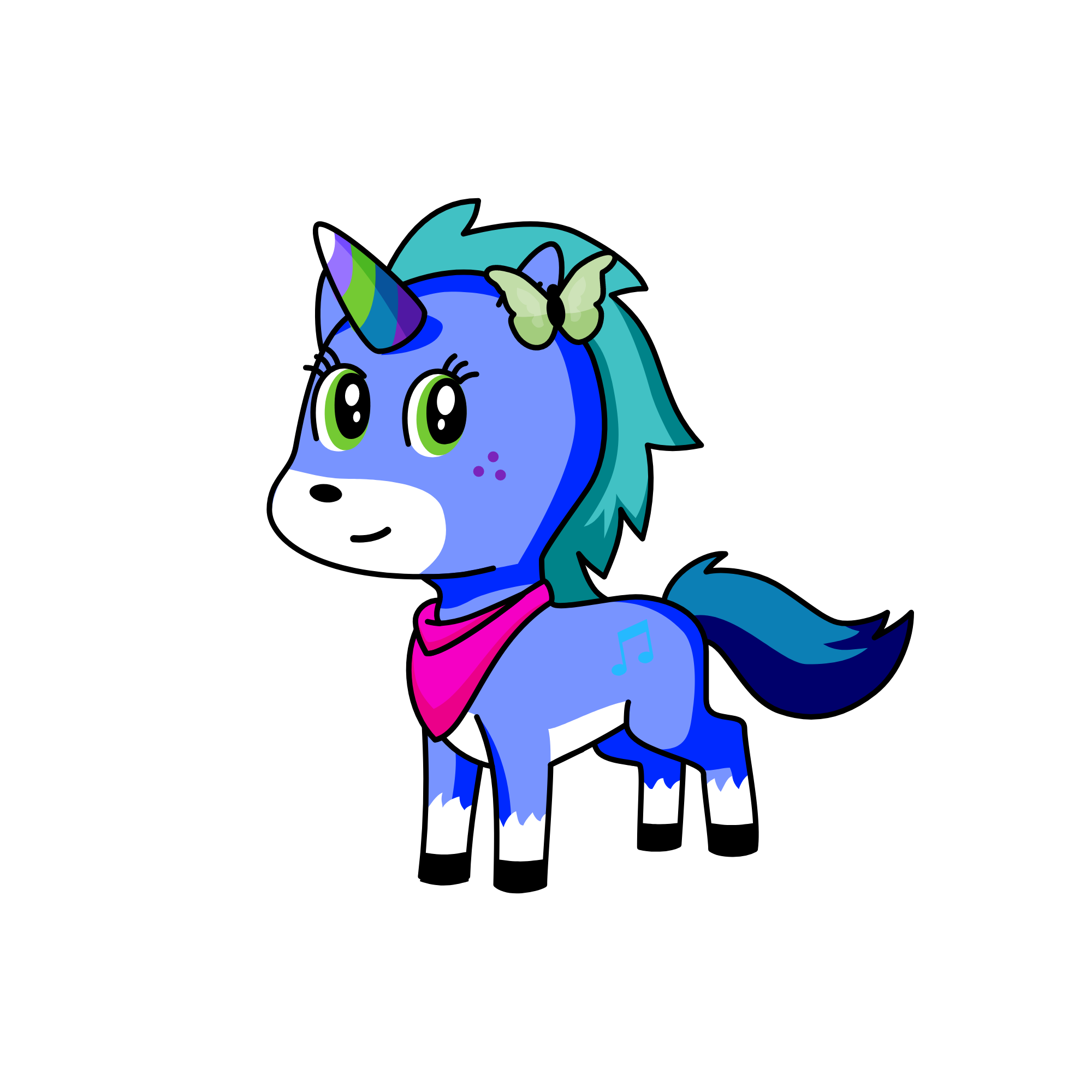 Blueberry, the unicorn