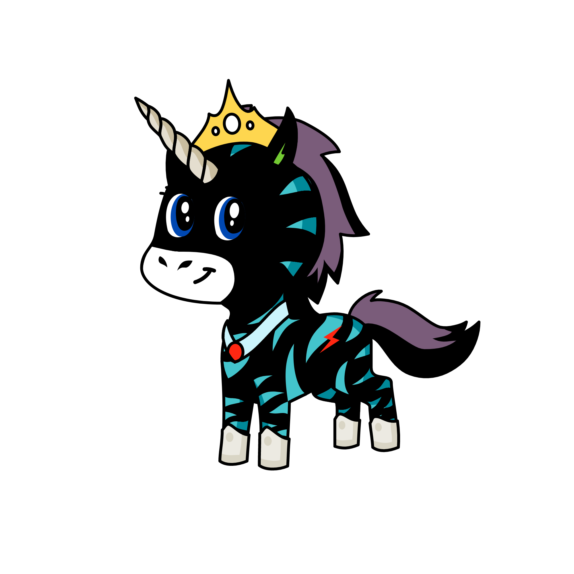 Blacky, the unicorn