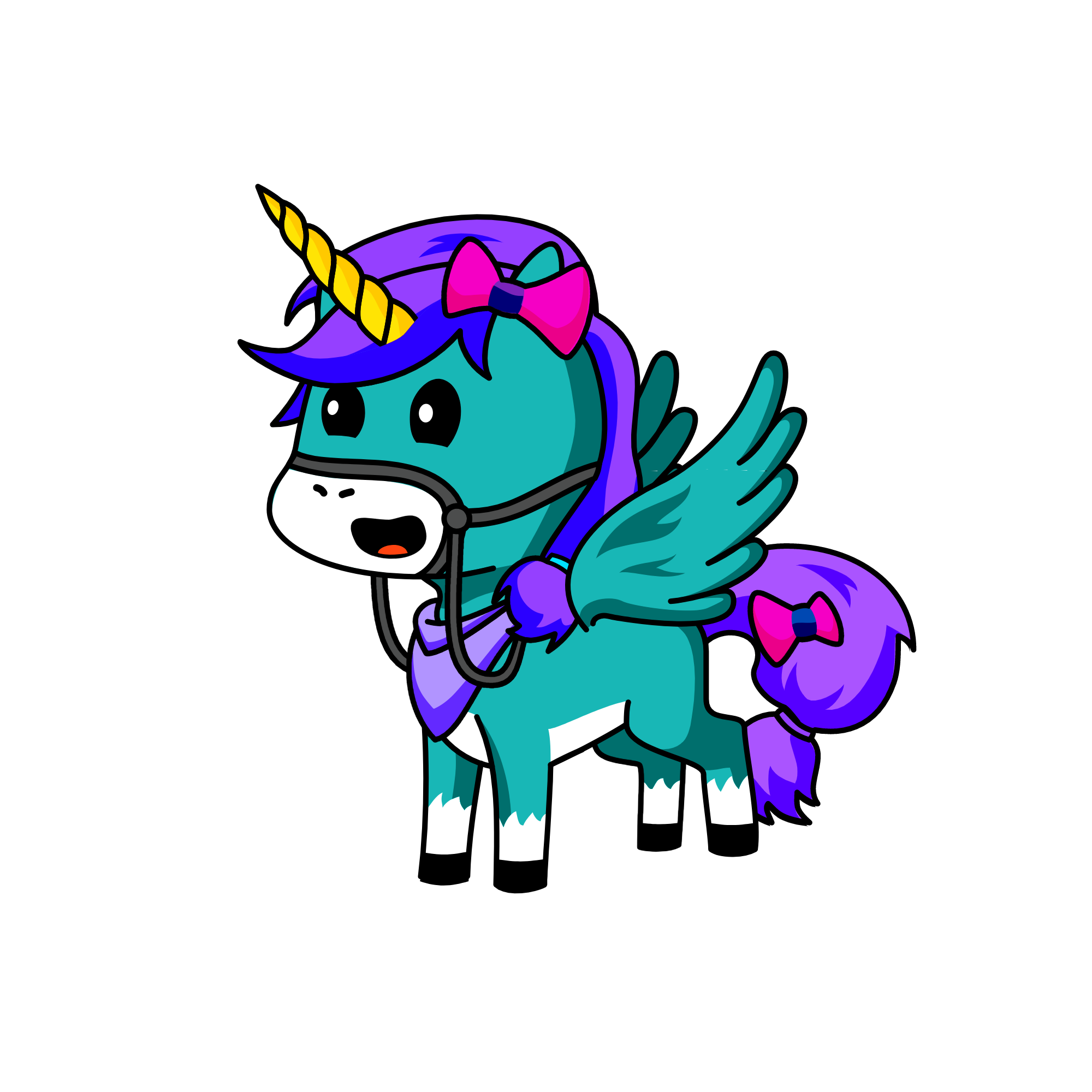 Ebony as a pony, the unicorn