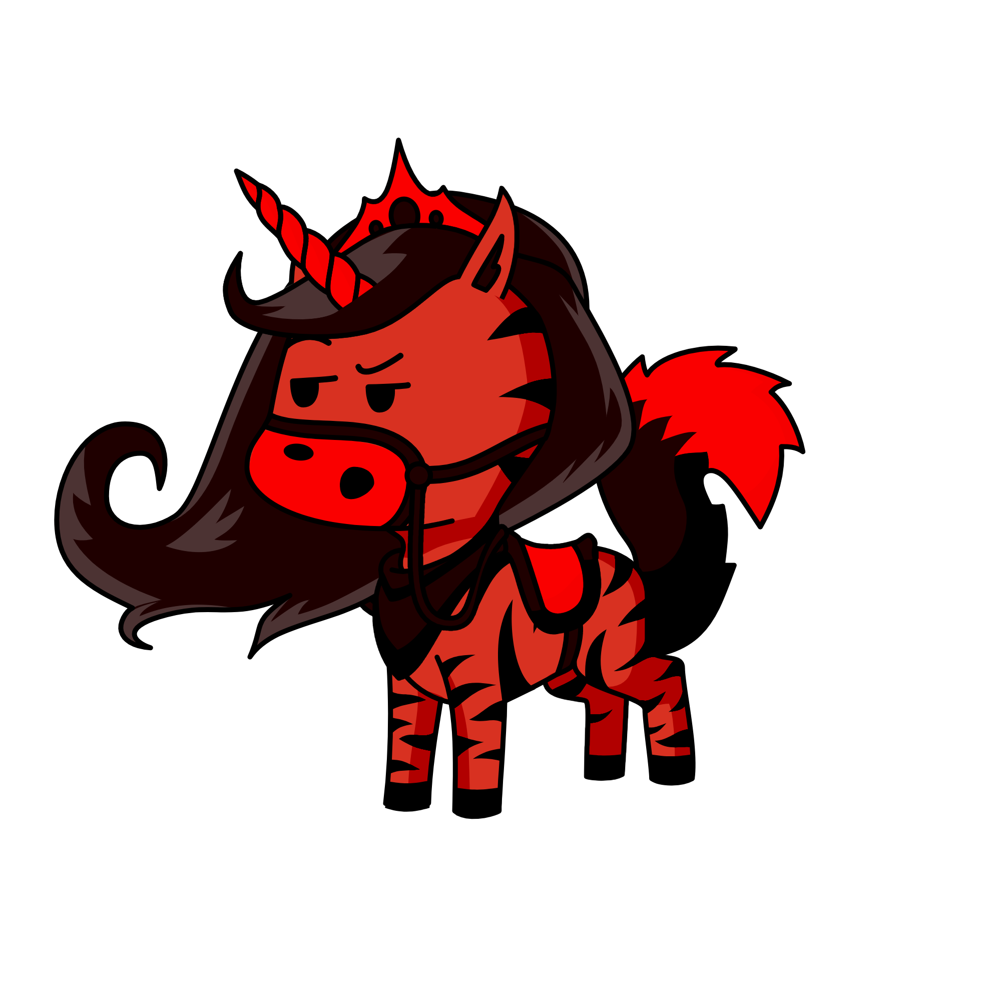 Red and black Among Us, the unicorn
