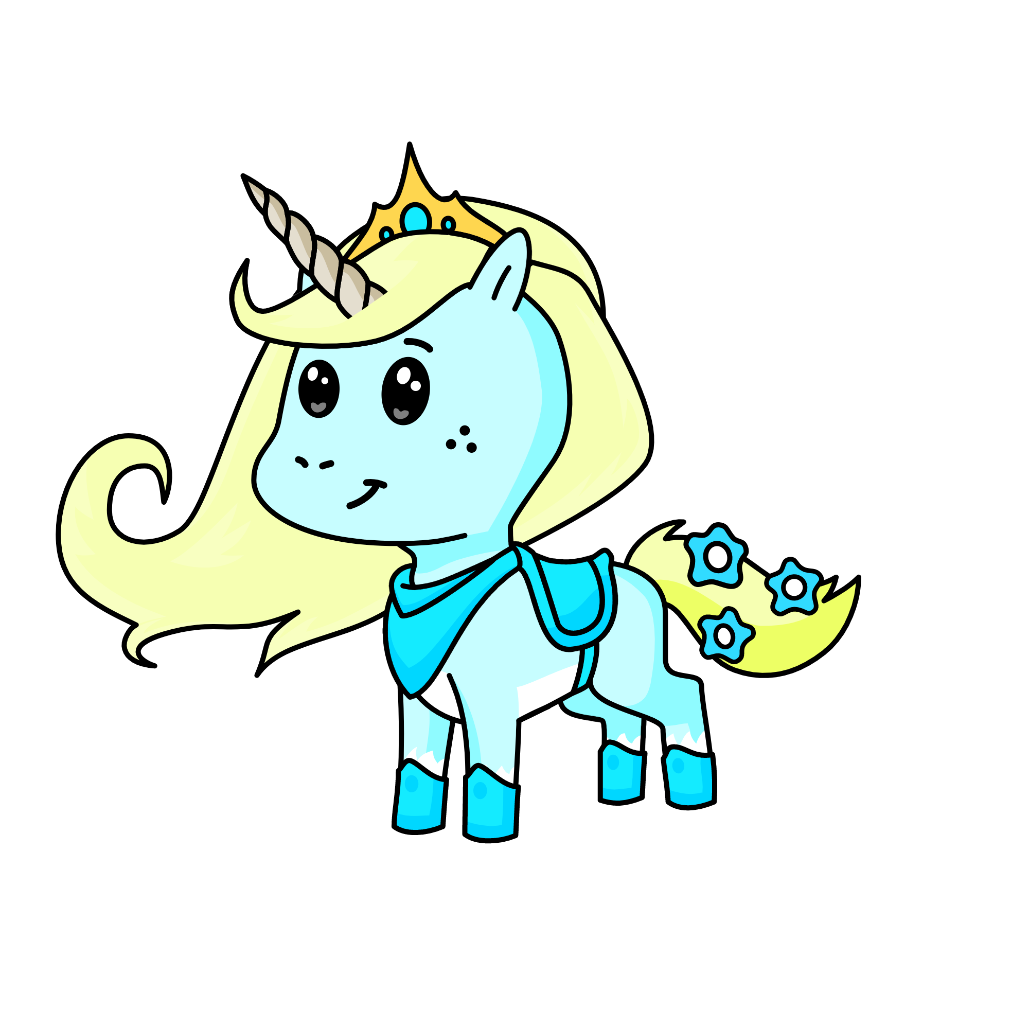Queen Elsa from Frozen 2, the unicorn