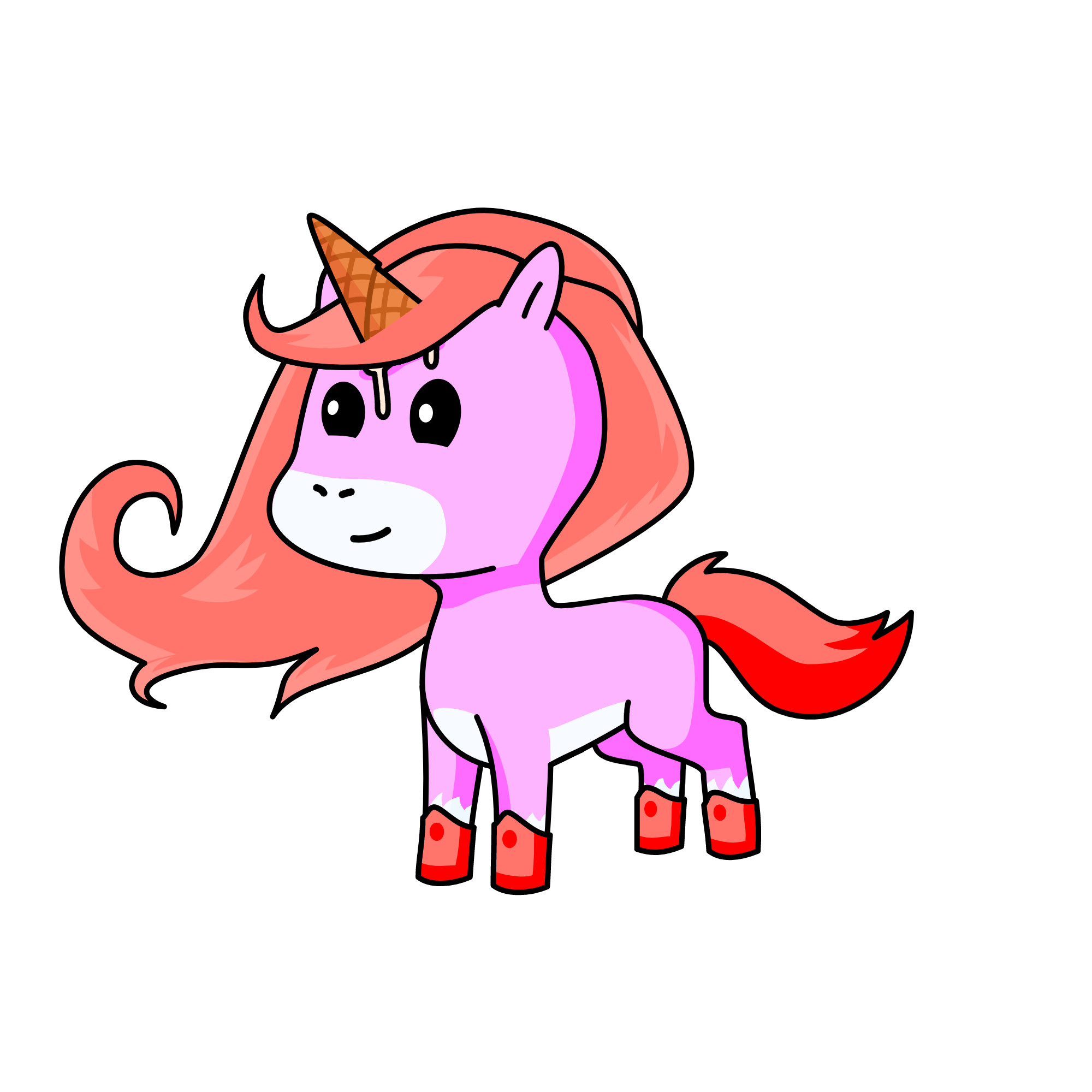Strawberry Ice-cream, the unicorn