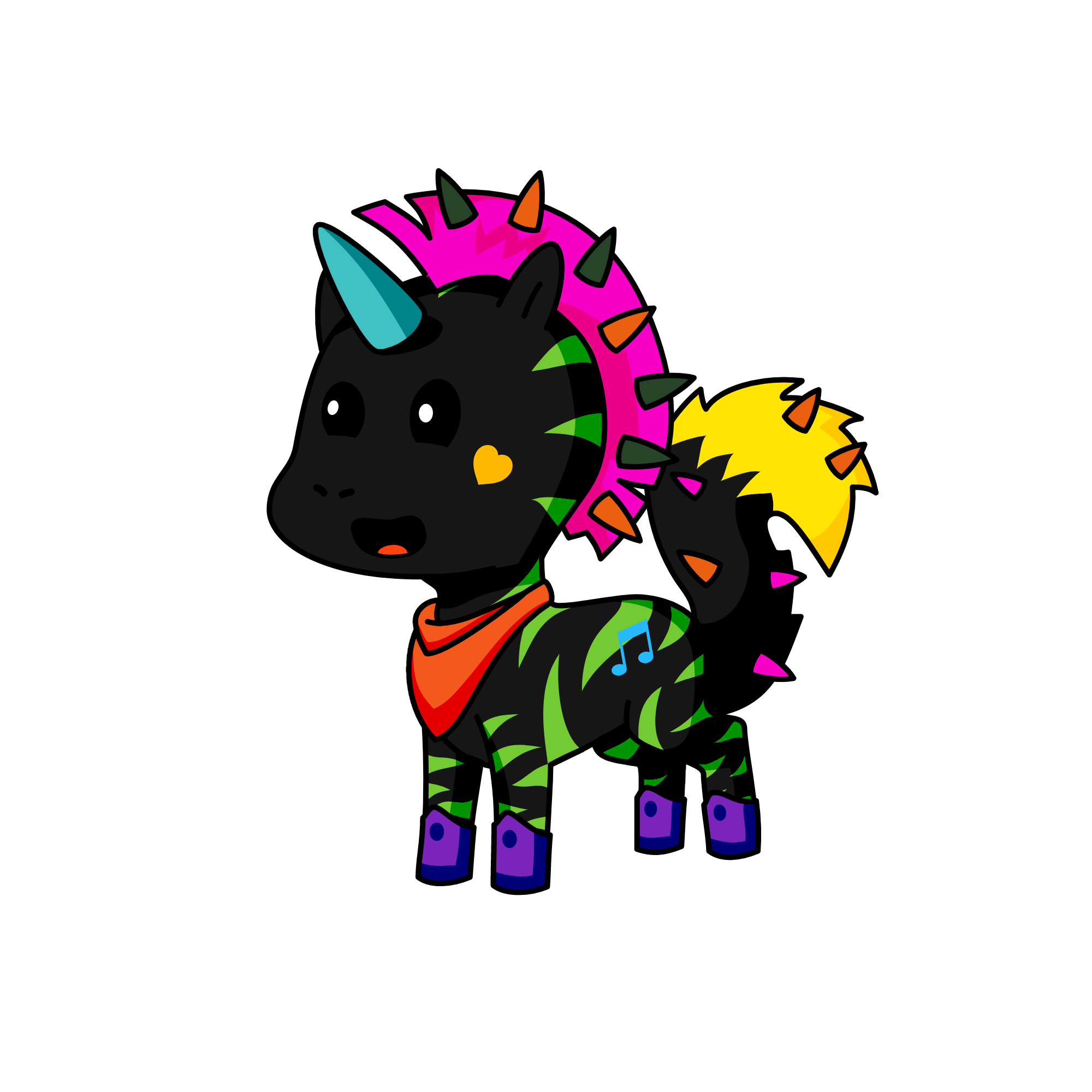 Neon J, the unicorn